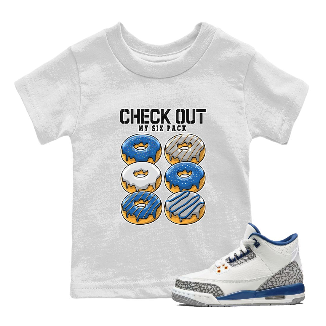 Check Out My Six Pack Kids Tops - Air Jordan 3 Wizards