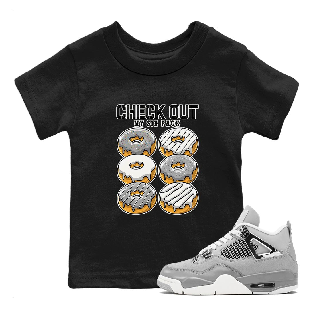 Check Out My Six Pack snkmatch Tee Kids - Air Jordan 4 Frozen Moments