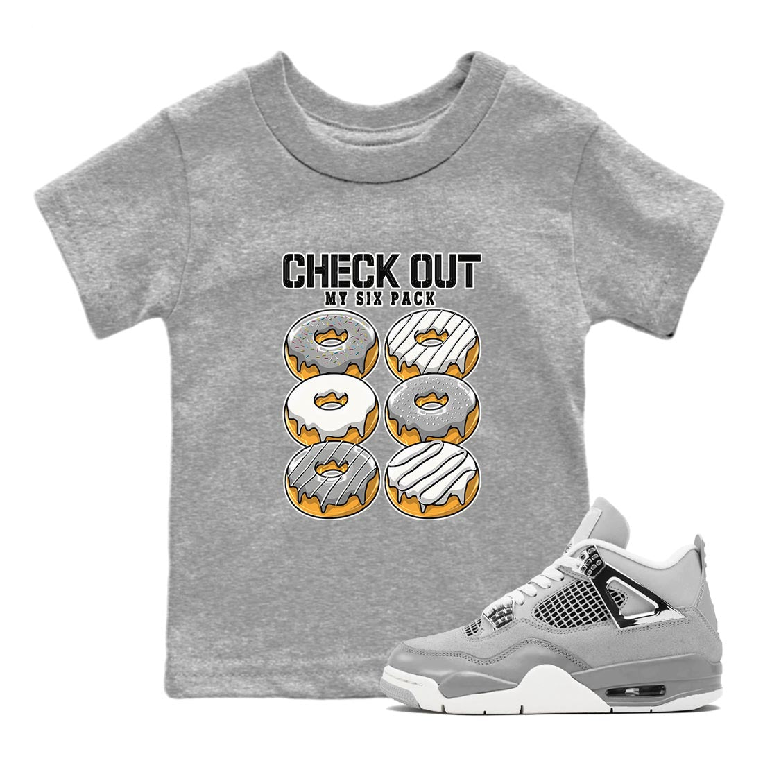 Check Out My Six Pack snkmatch Tee Kids - Air Jordan 4 Frozen Moments