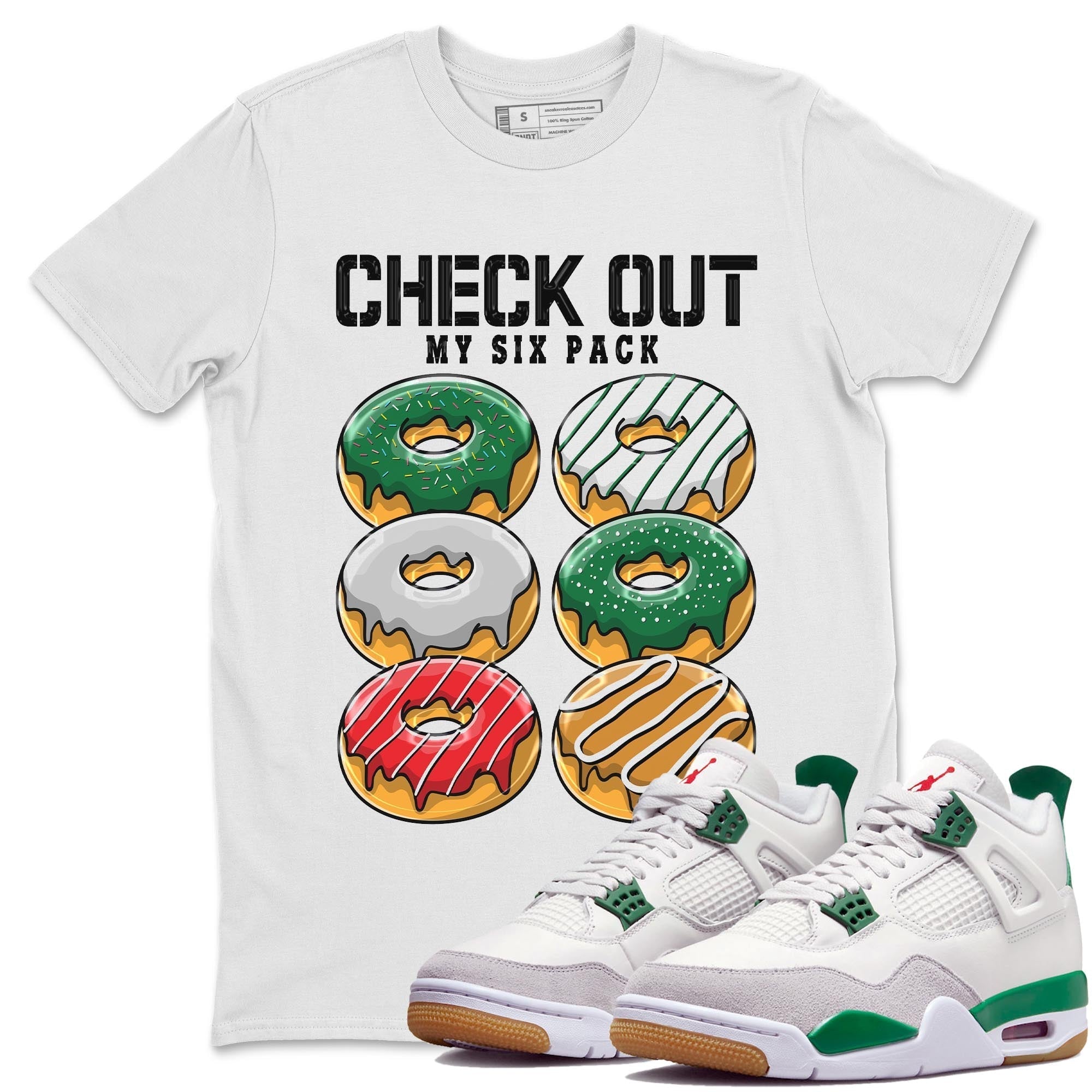 Check Out My Six Pack Unisex Tops - Air Jordan 4 Pine Green