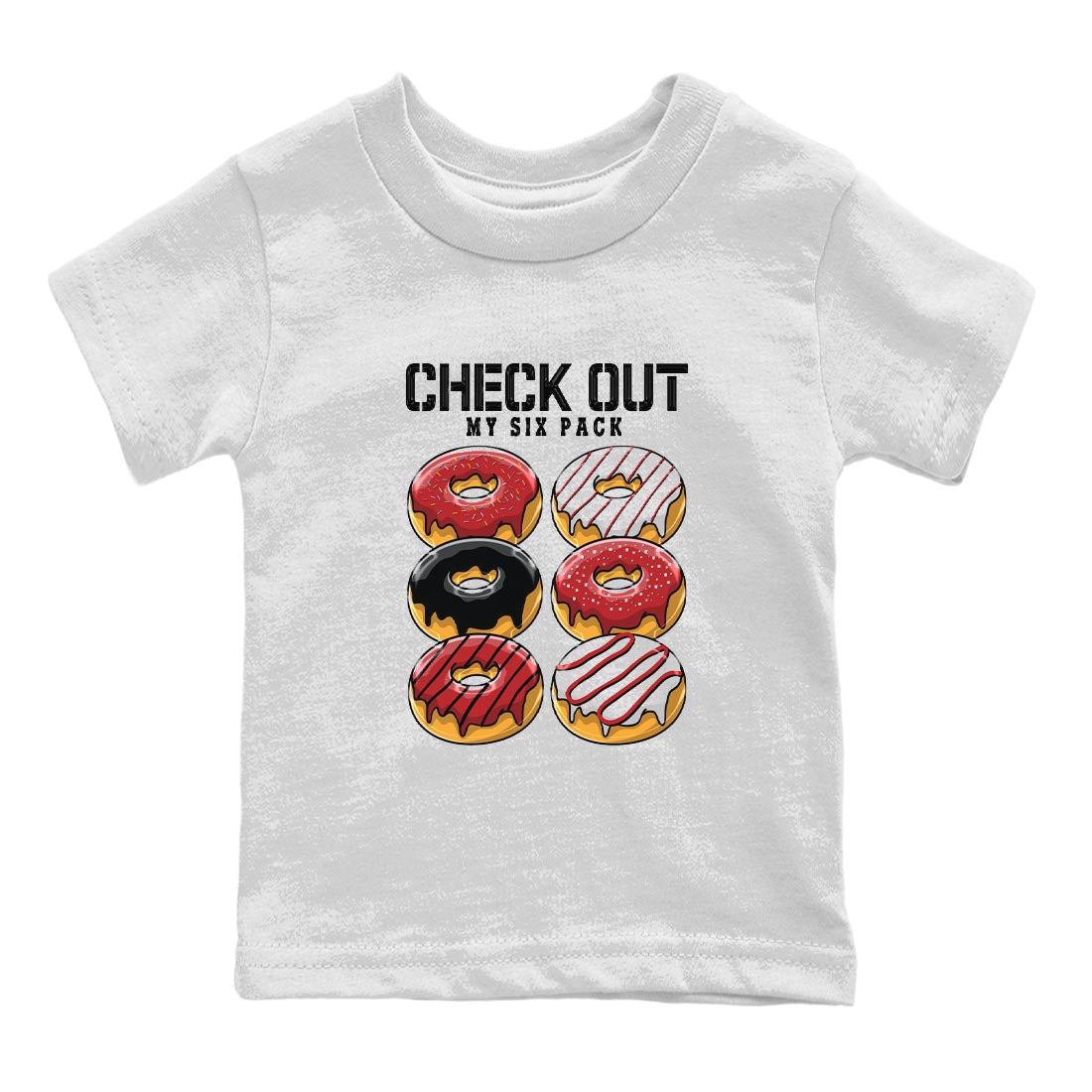 Check Out My Six Pack snkmatch Tee Kids - Air Jordan 4 Red Cement