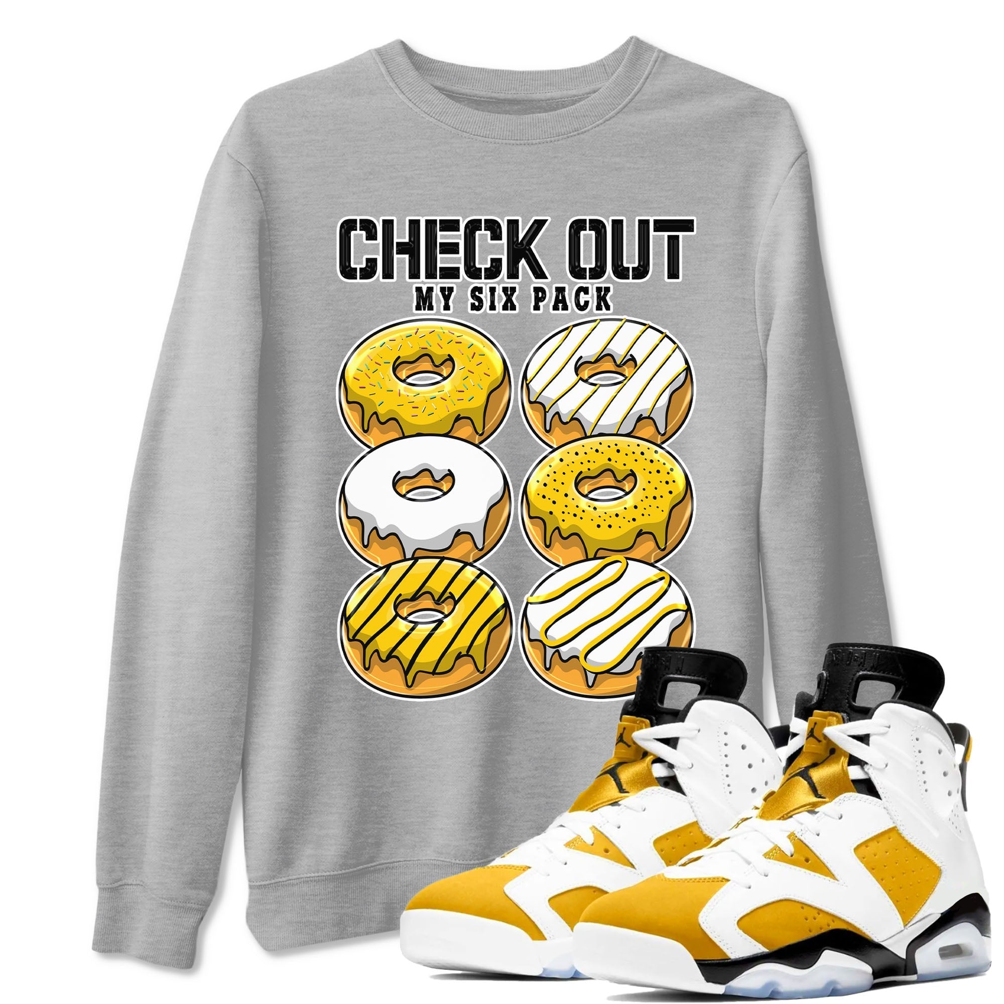 Check Out My Six Pack snkmatch Tees - Air Jordan 6 Yellow Ochre