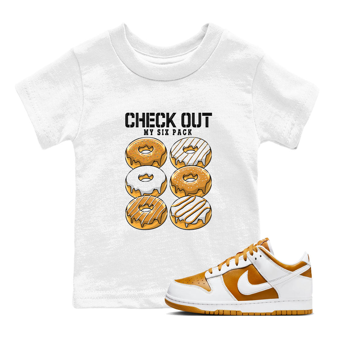 Check Out My Six Pack snkmatch Tees Kids - Dunk Dark Curry