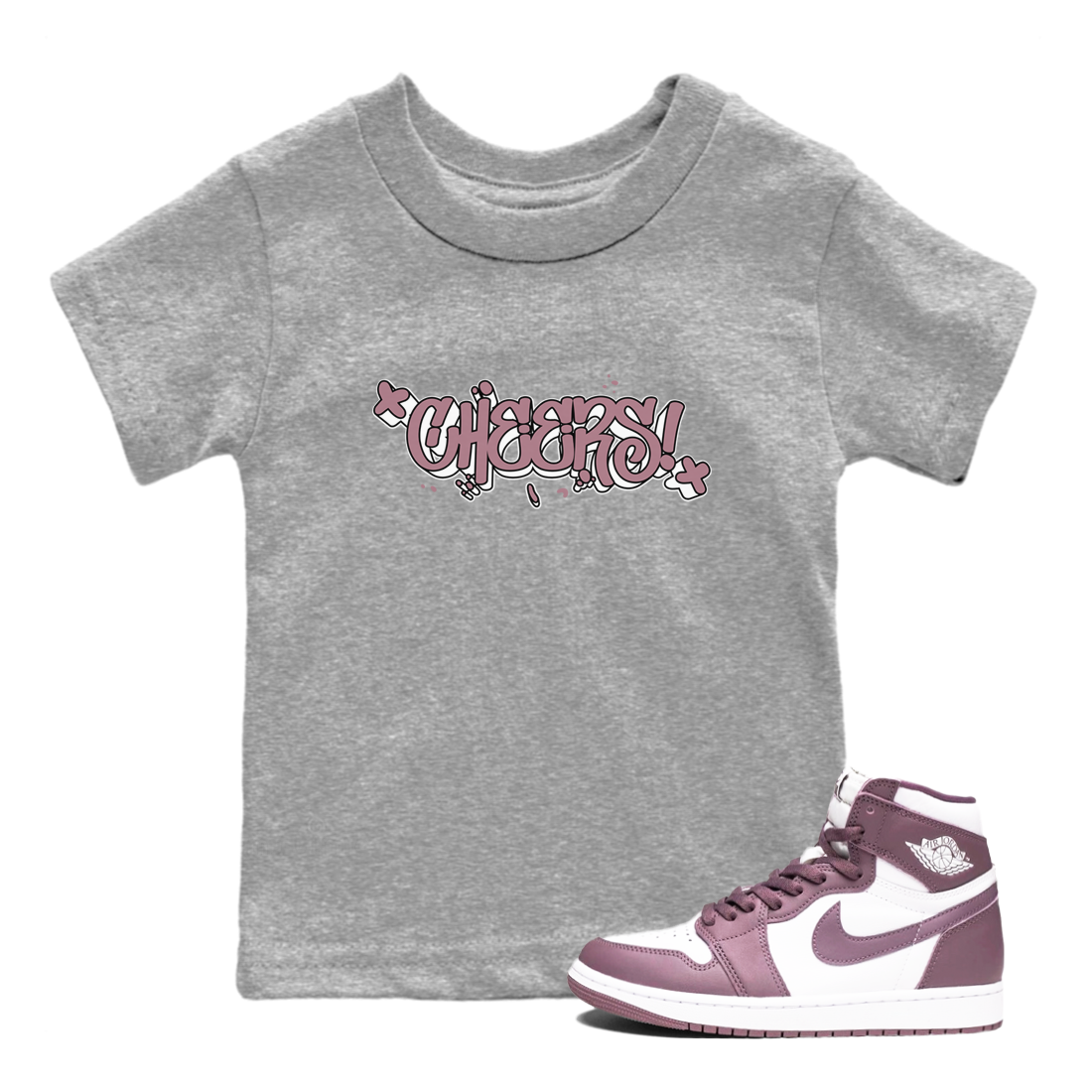 Cheers snkmatch Tee Kids - Air Jordan 1 Mauve