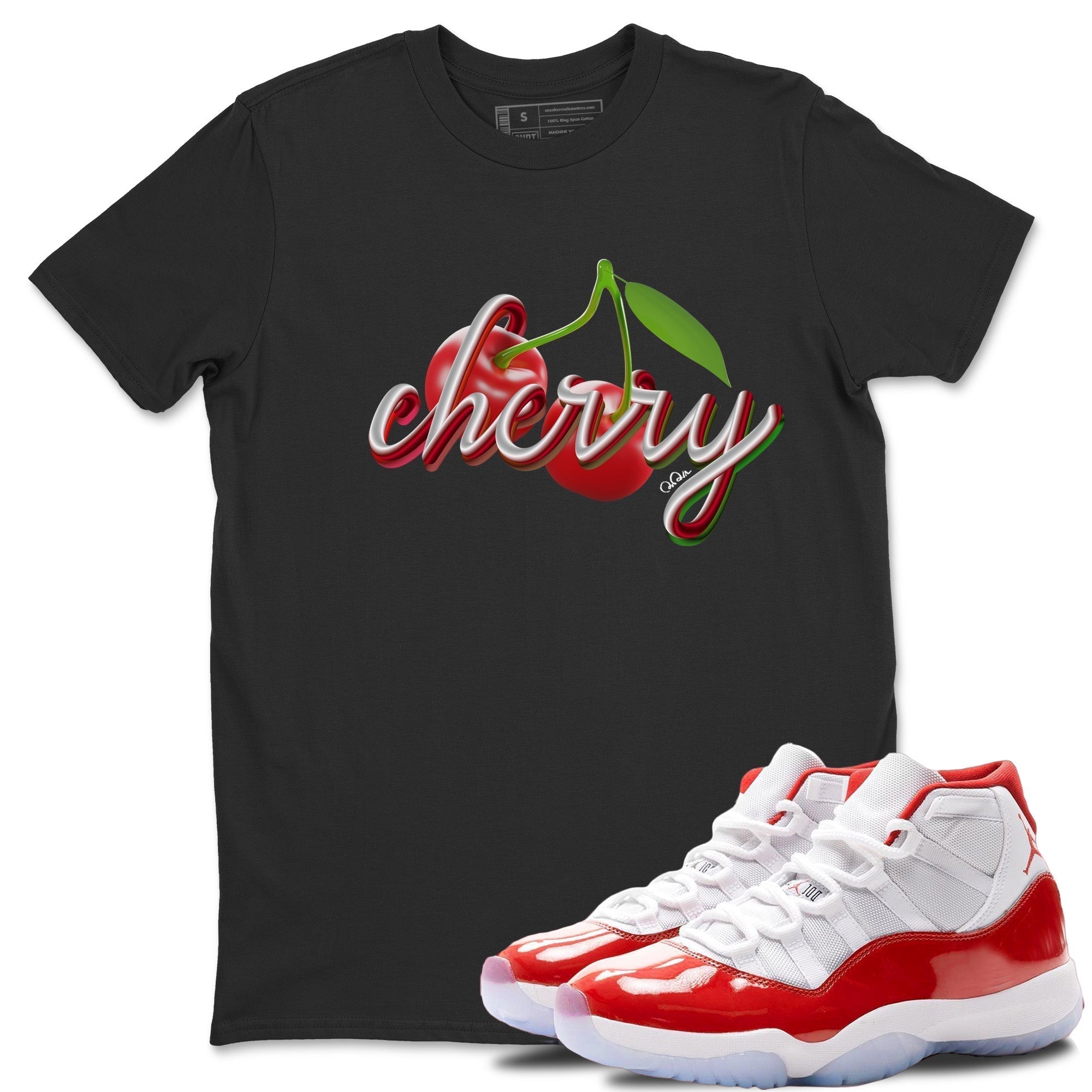 Cherry Unisex Tops - Air Jordan 11 Cherry