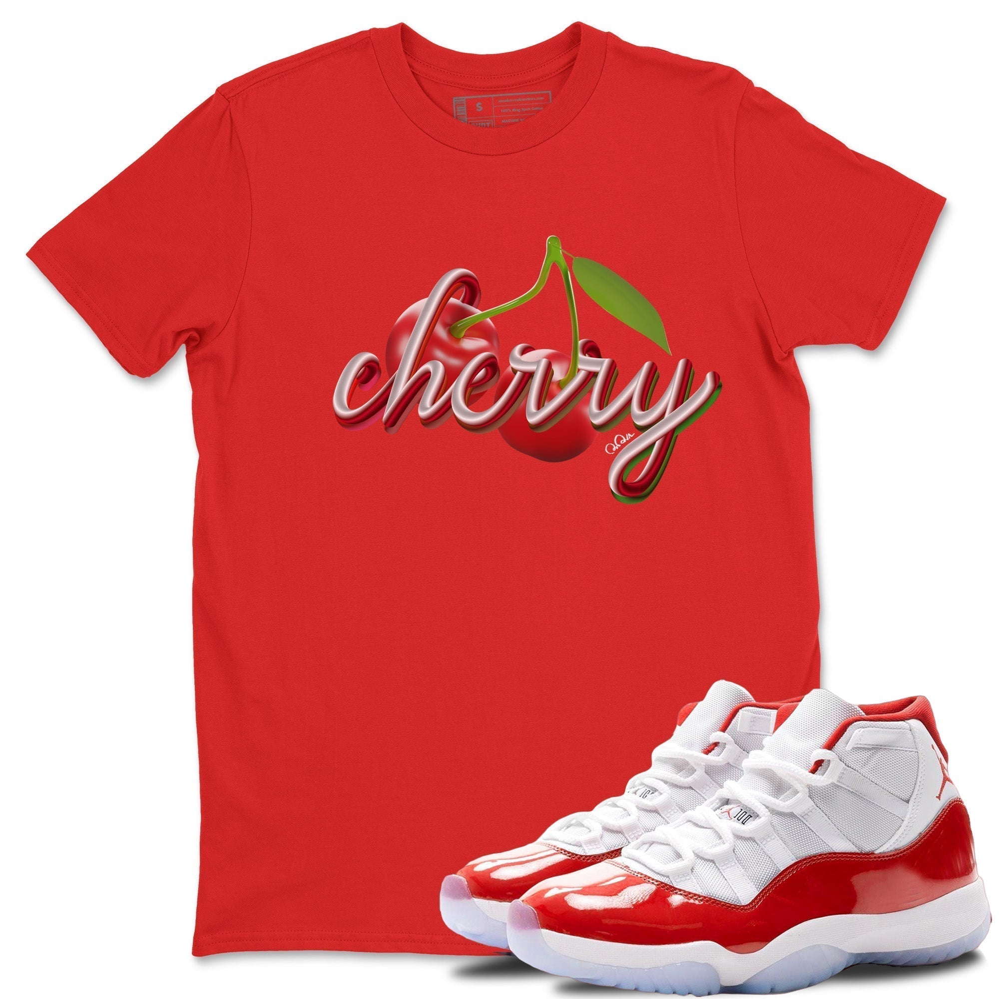 Cherry Unisex Tops - Air Jordan 11 Cherry