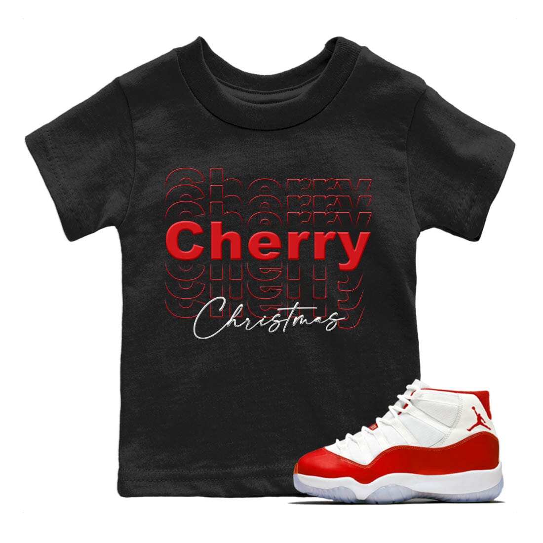 Cherry Christmas Kids Tops - Air Jordan 11 Cherry