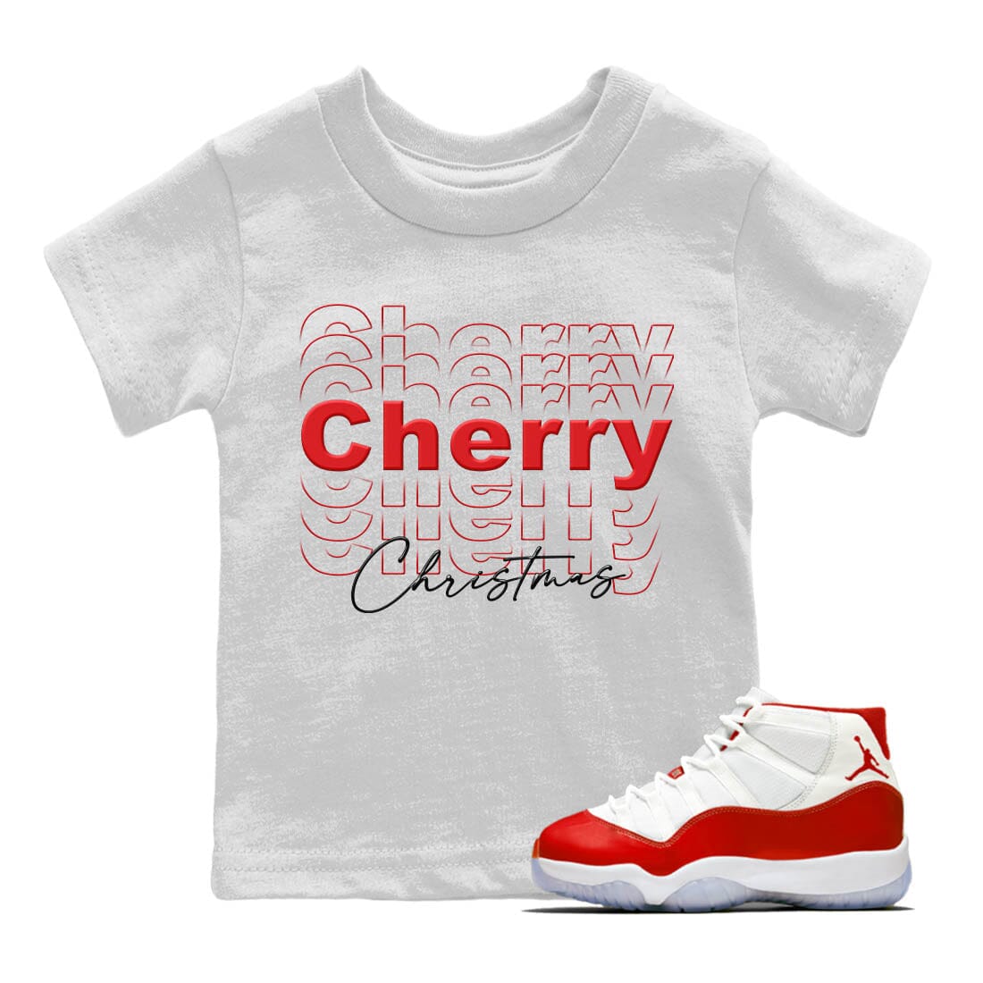 Cherry Christmas Kids Tops - Air Jordan 11 Cherry