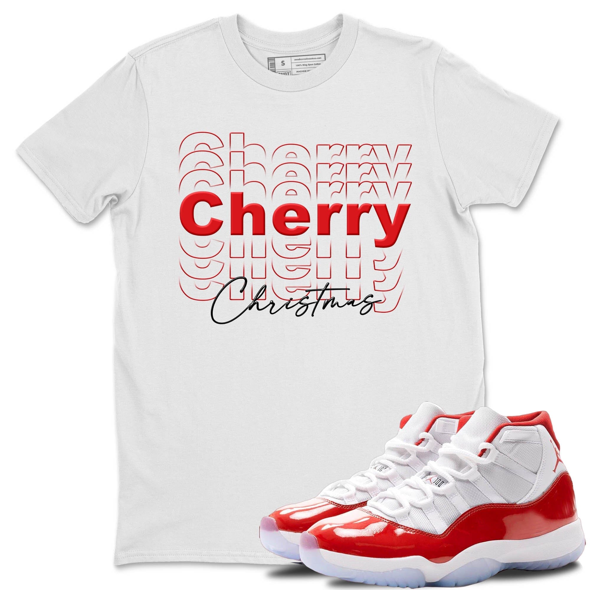 Cherry Christmas Unisex Tops - Air Jordan 11 Cherry