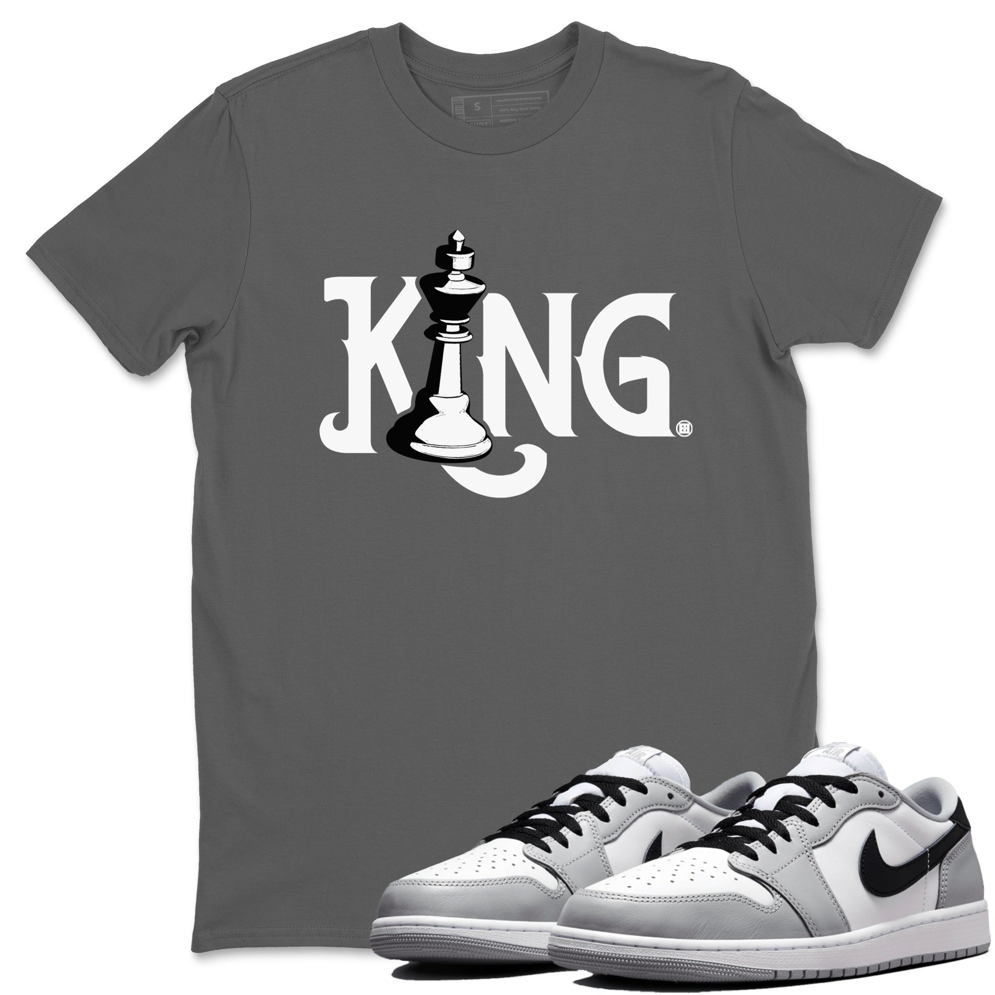 Chess King snkmatch Tees - Air Jordan 1 Wolf Grey