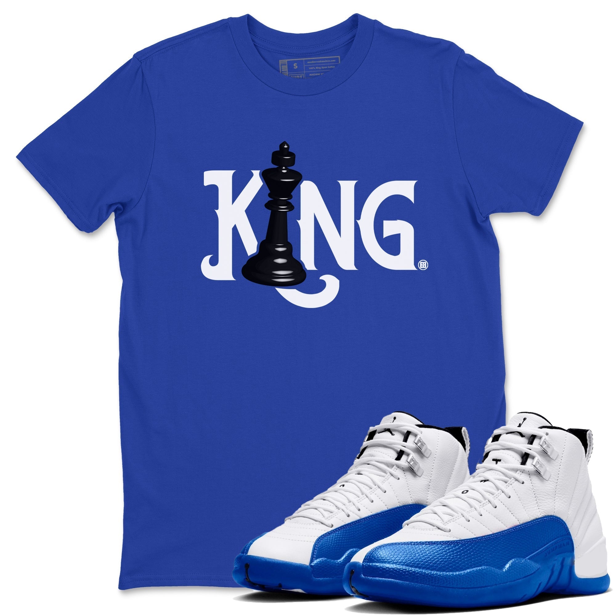 Chess King snkmatch Tees - Air Jordan 12 Blueberry