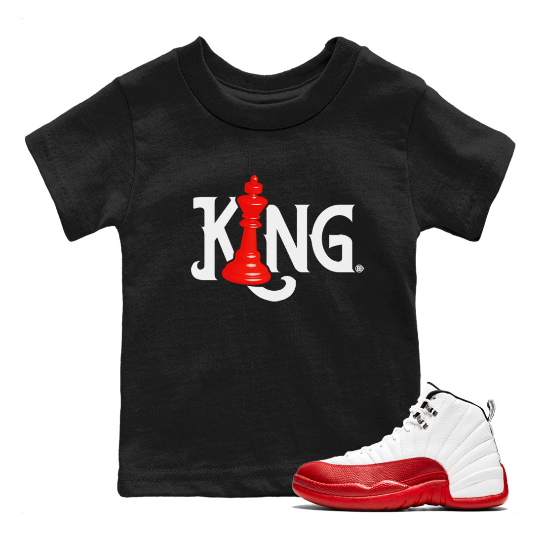 Chess King snkmatch Tees Kids - Air Jordan 12 Cherry
