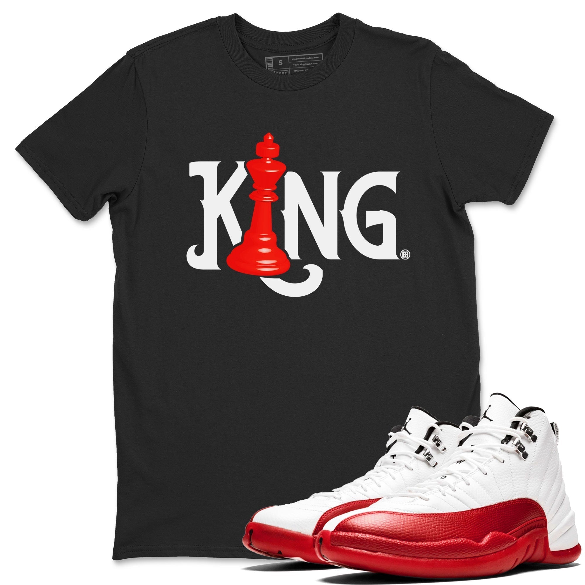 Chess King snkmatch Tees - Air Jordan 12 Cherry