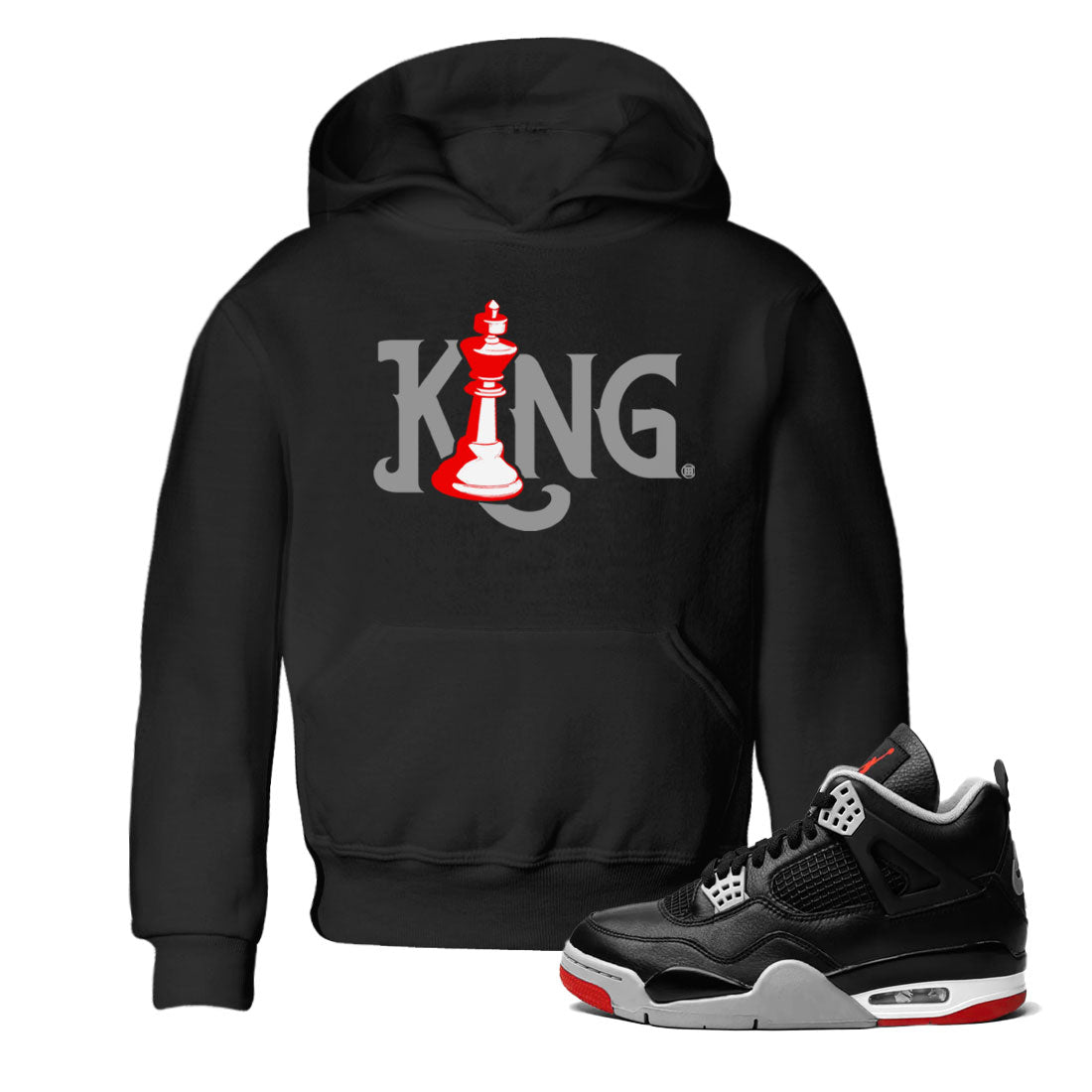 Chess King snkmatch Tees Kids - Air Jordan 4 Bred Reimagined