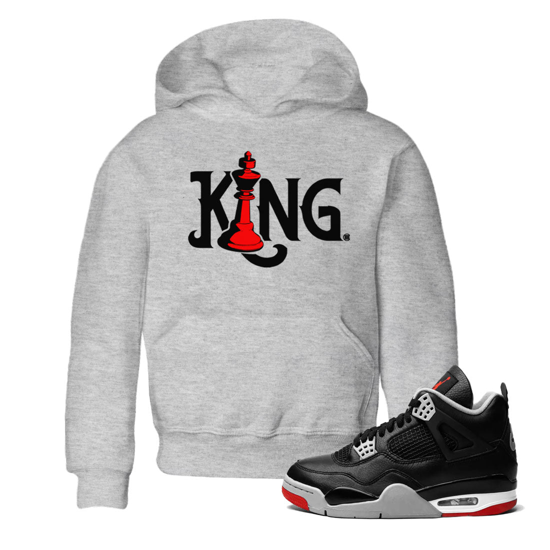 Chess King snkmatch Tees Kids - Air Jordan 4 Bred Reimagined