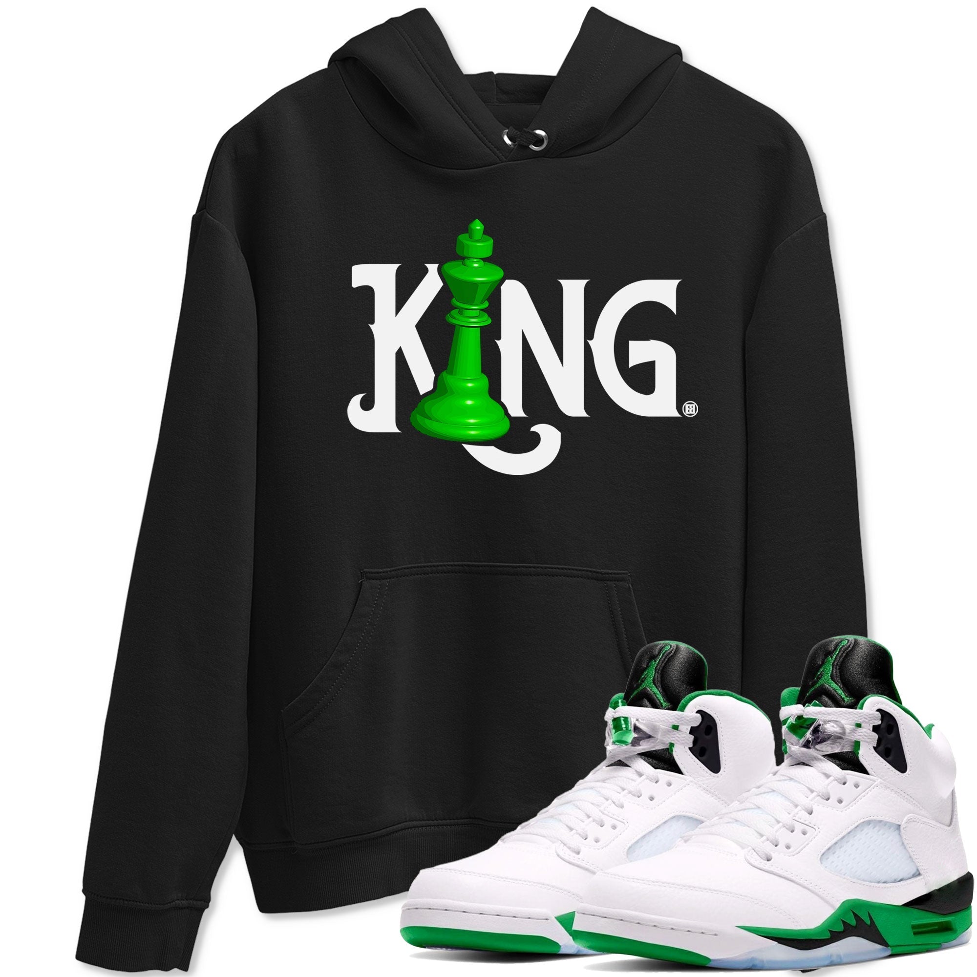 Chess King snkmatch Tees - Air Jordan 5 Lucky Green