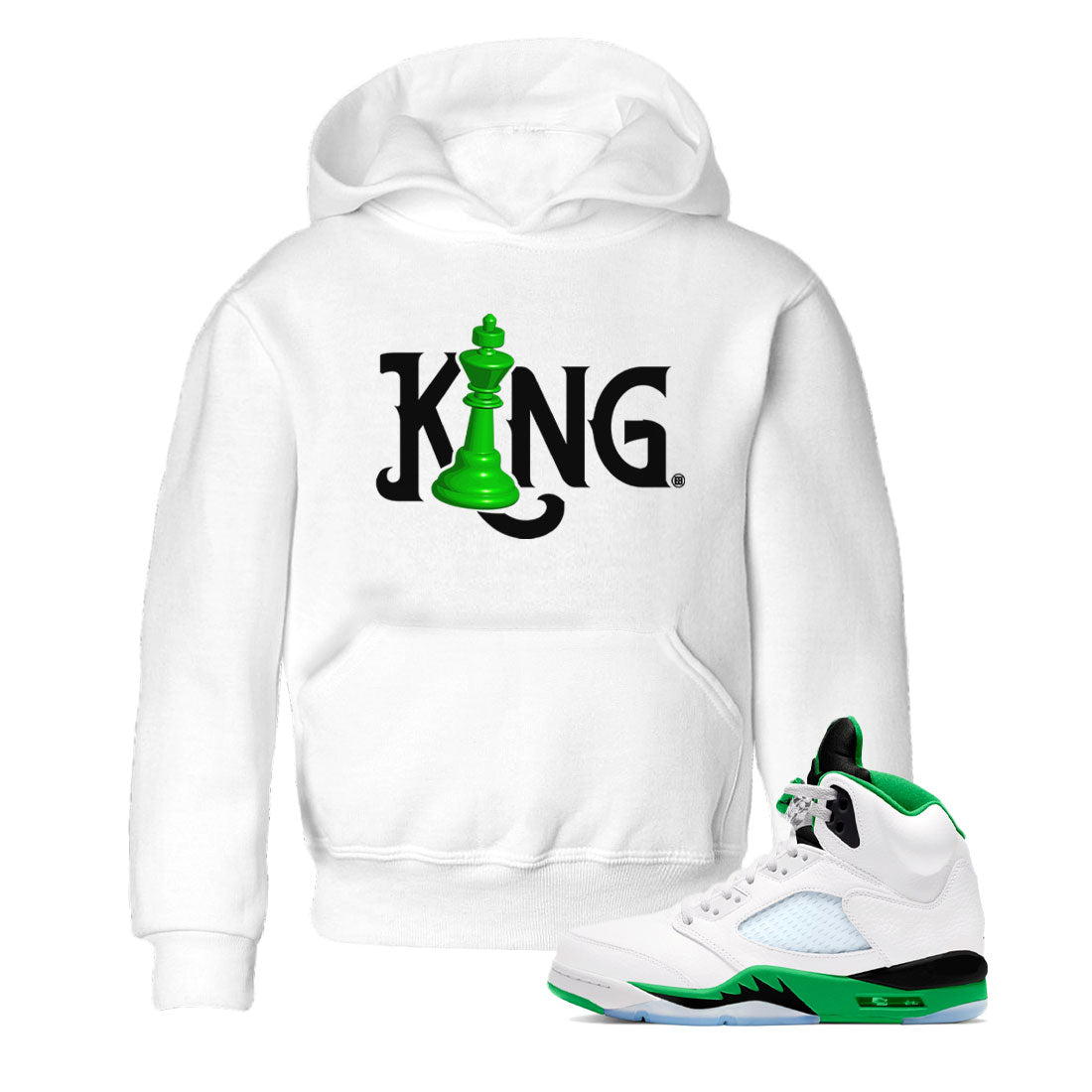 Chess King snkmatch Tees Kids - Air Jordan 5 Lucky Green