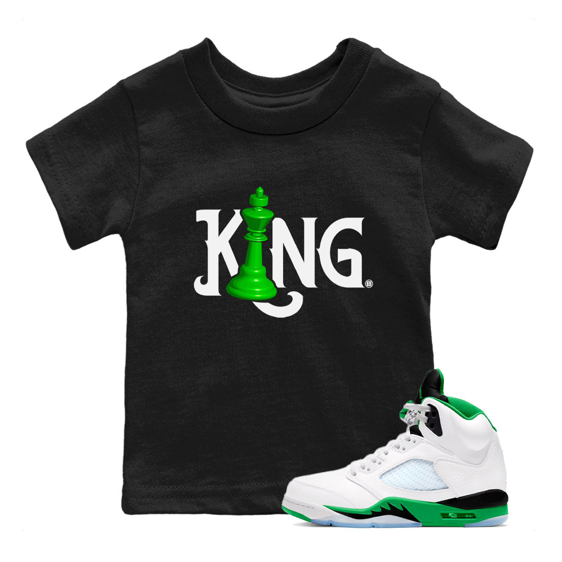 Chess King snkmatch Tees Kids - Air Jordan 5 Lucky Green