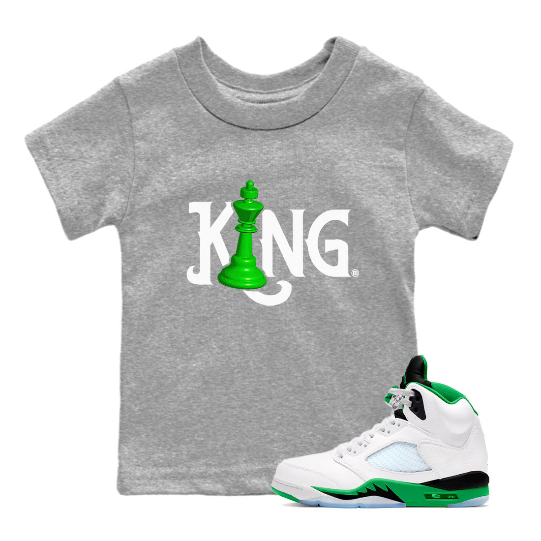 Chess King snkmatch Tees Kids - Air Jordan 5 Lucky Green