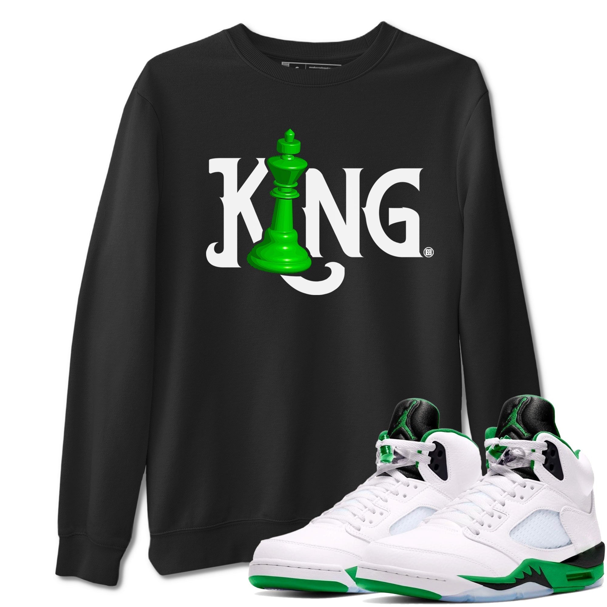 Chess King snkmatch Tees - Air Jordan 5 Lucky Green