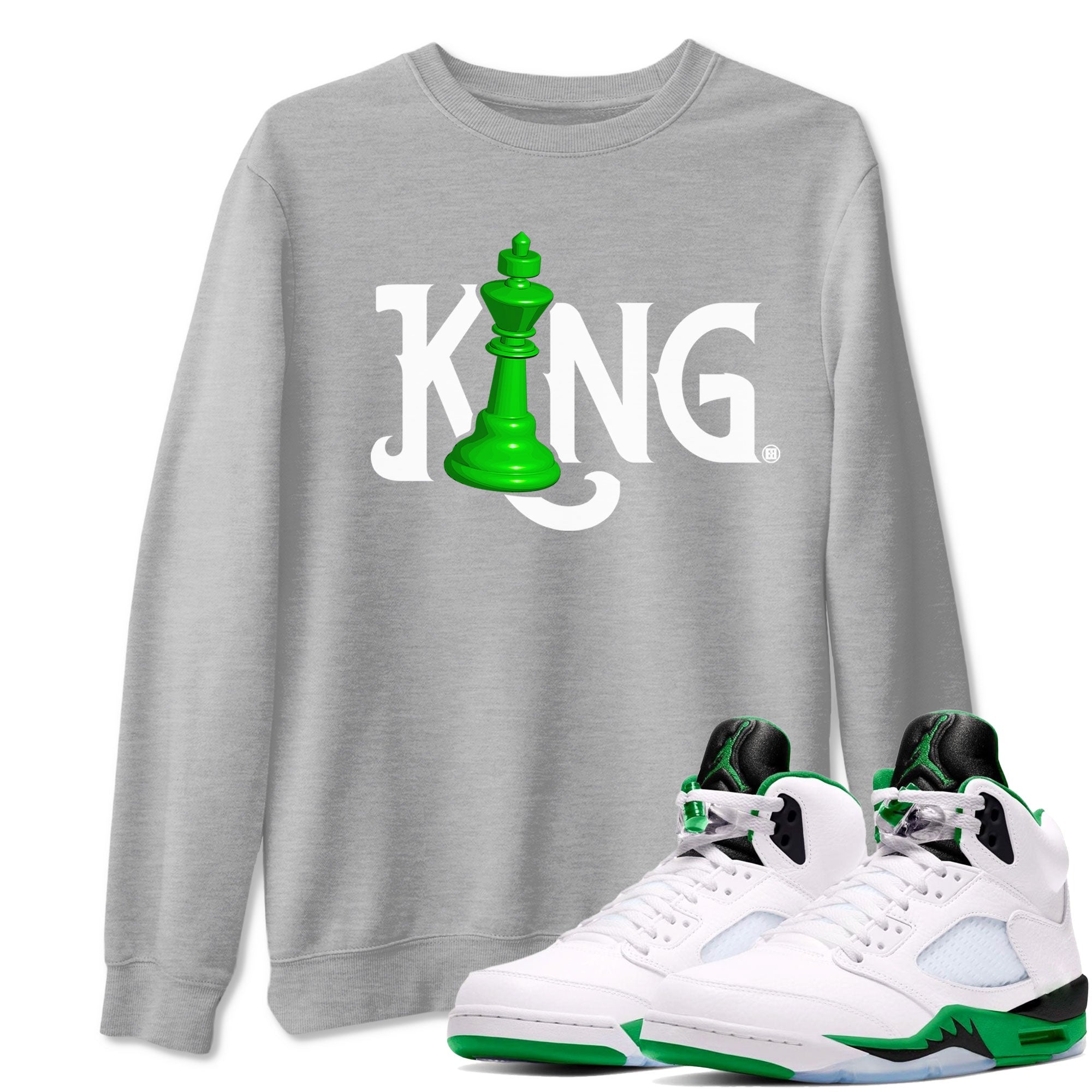 Chess King snkmatch Tees - Air Jordan 5 Lucky Green