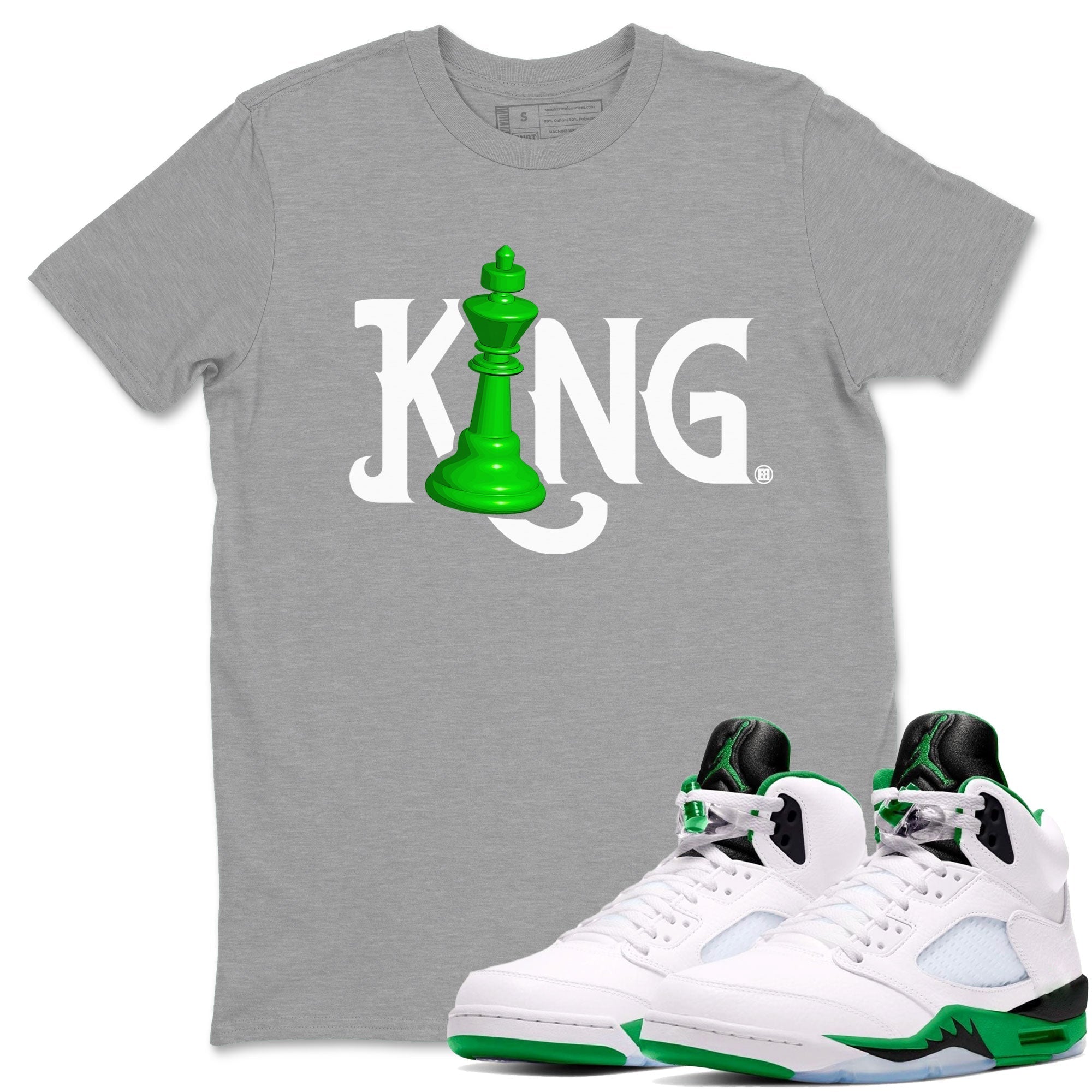 Chess King snkmatch Tees - Air Jordan 5 Lucky Green