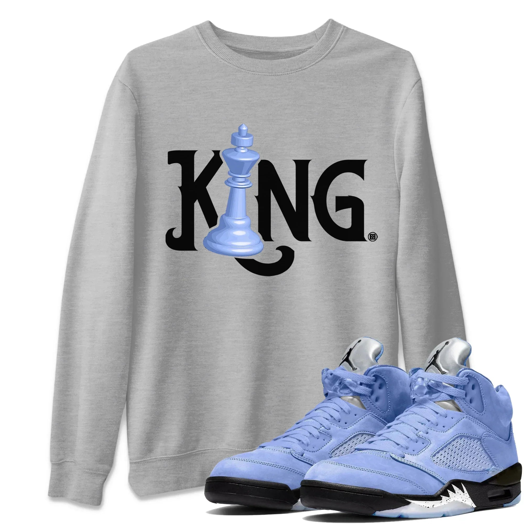 Chess King Unisex Tops - Air Jordan 5 UNC