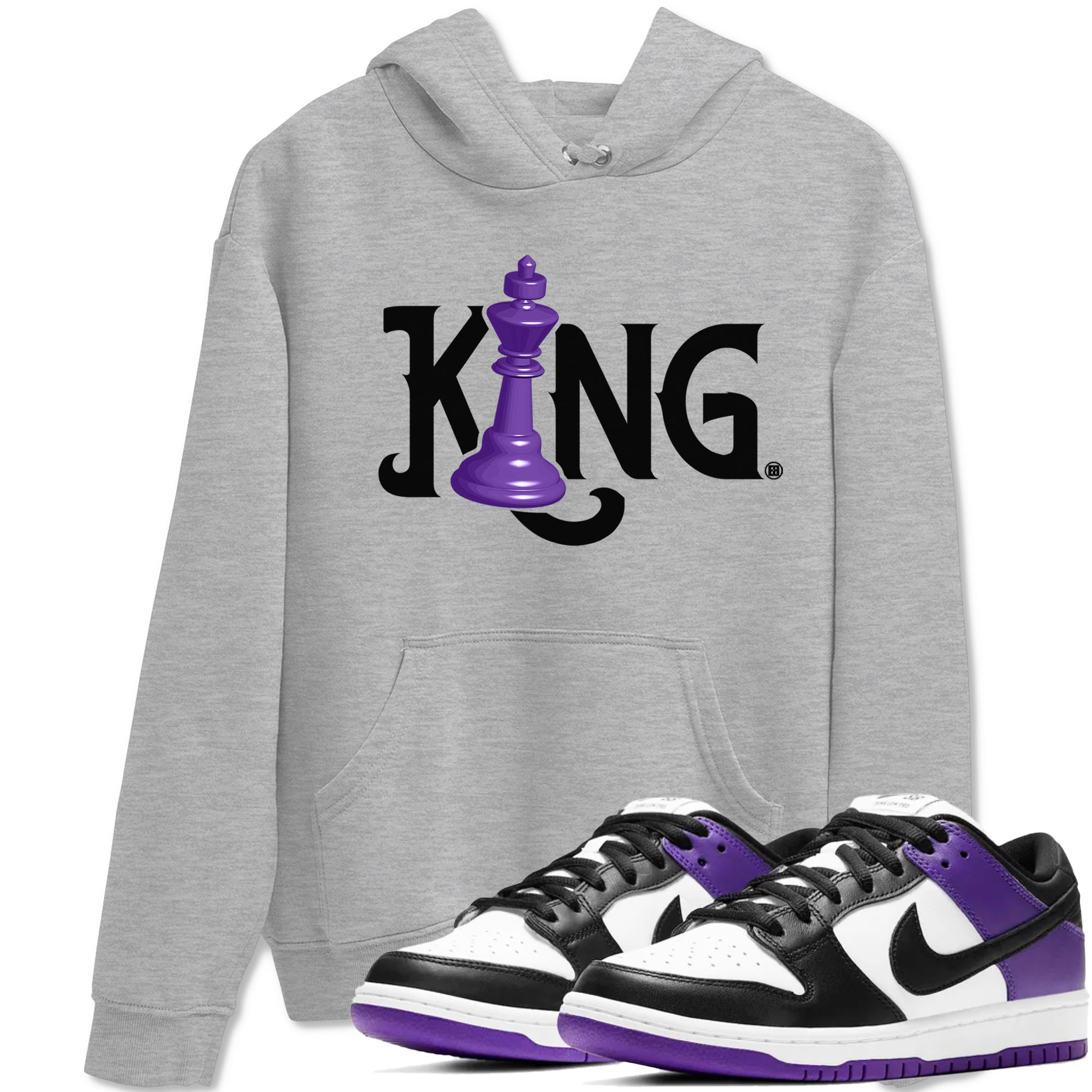Chess King snkmatch Tees - Dunk Low Court Purple