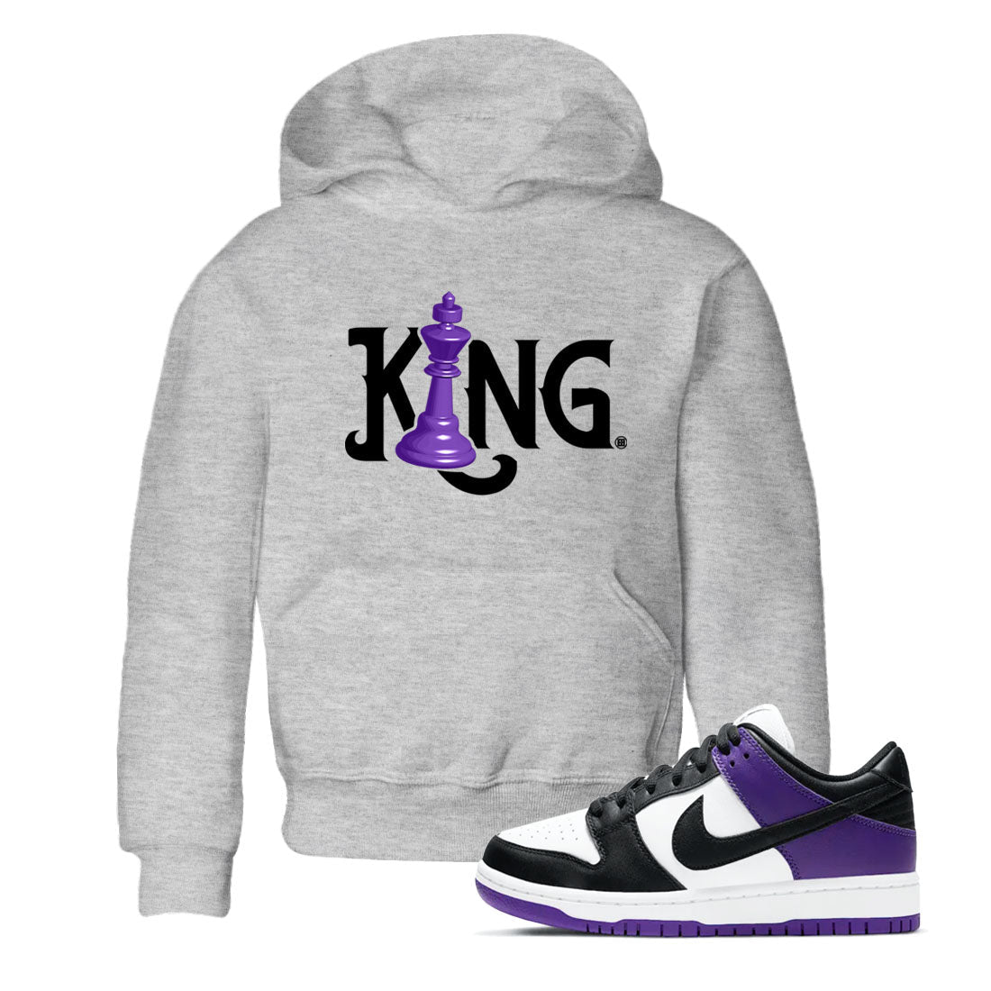 Chess King snkmatch Tees Kids - Dunk Low Court Purple