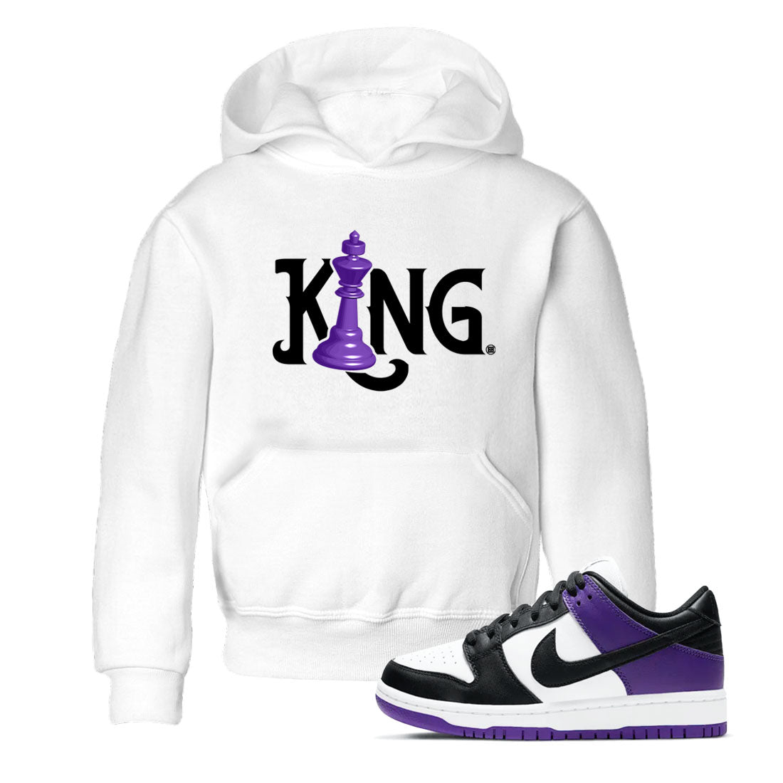 Chess King snkmatch Tees Kids - Dunk Low Court Purple