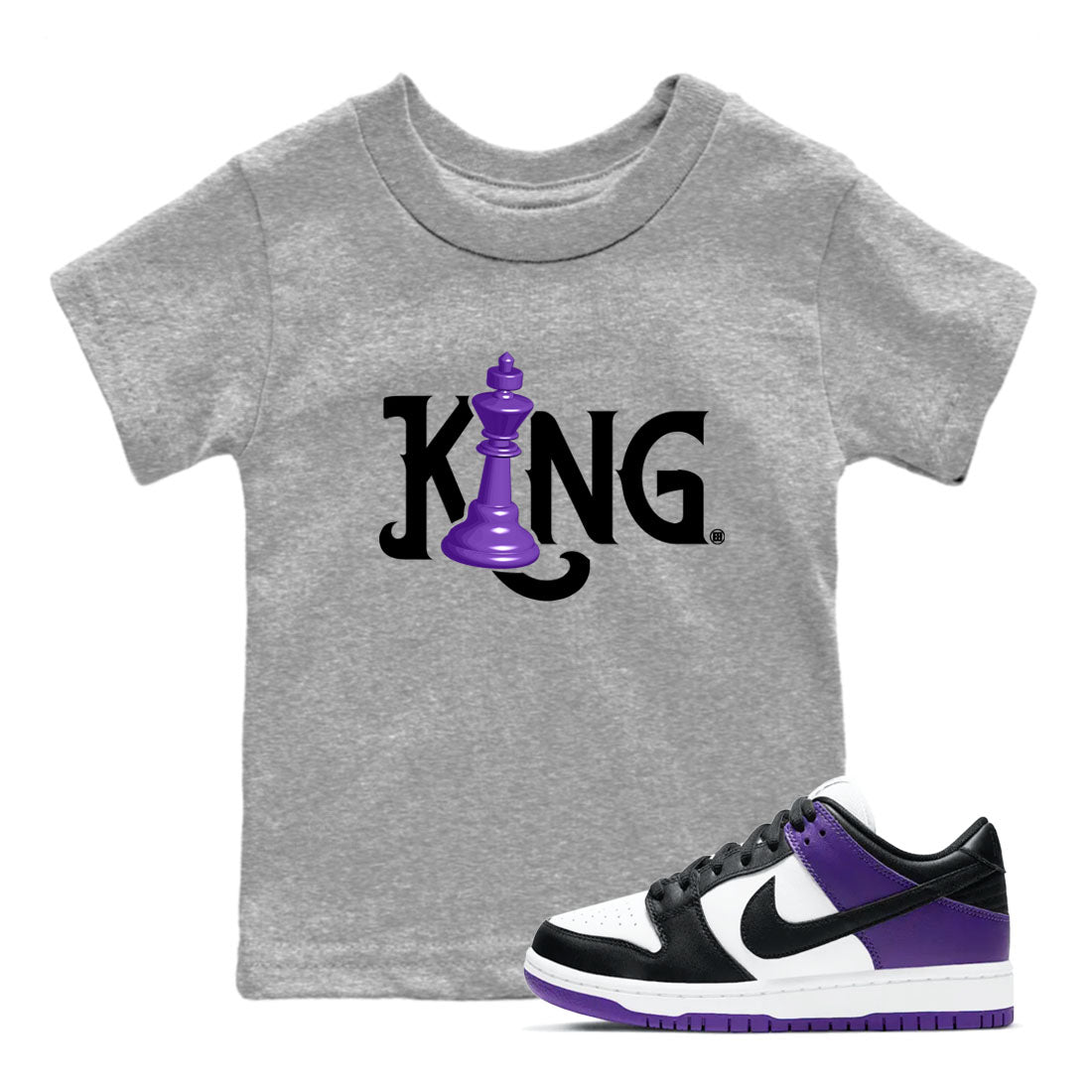 Chess King snkmatch Tees Kids - Dunk Low Court Purple