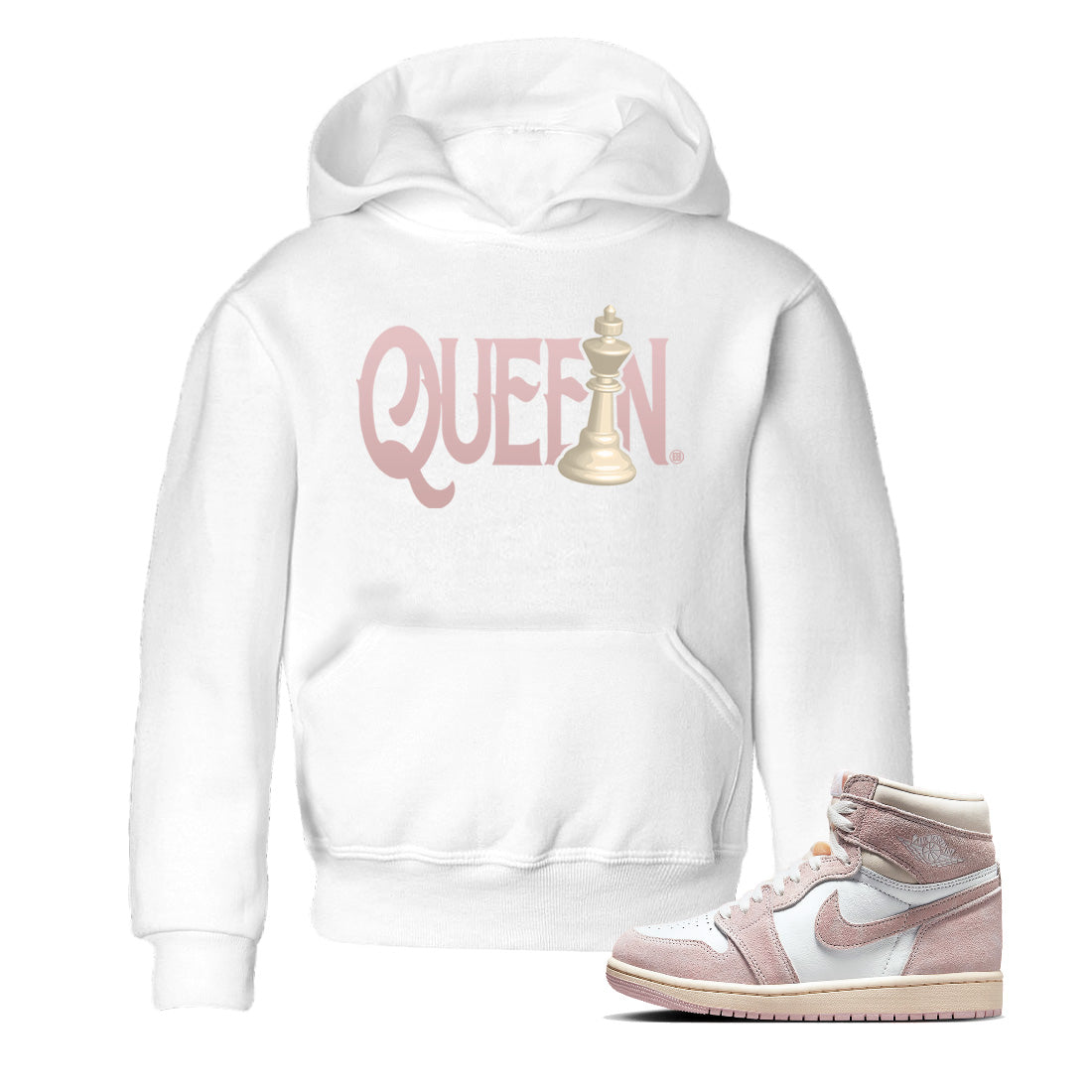 Chess Queen Kids Tops - Air Jordan 1 Washed Pink