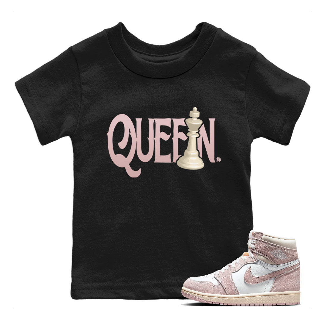 Chess Queen Kids Tops - Air Jordan 1 Washed Pink