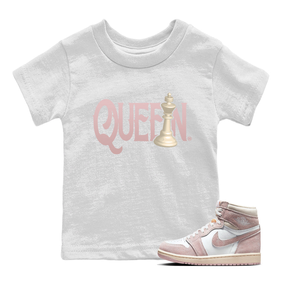 Chess Queen Kids Tops - Air Jordan 1 Washed Pink