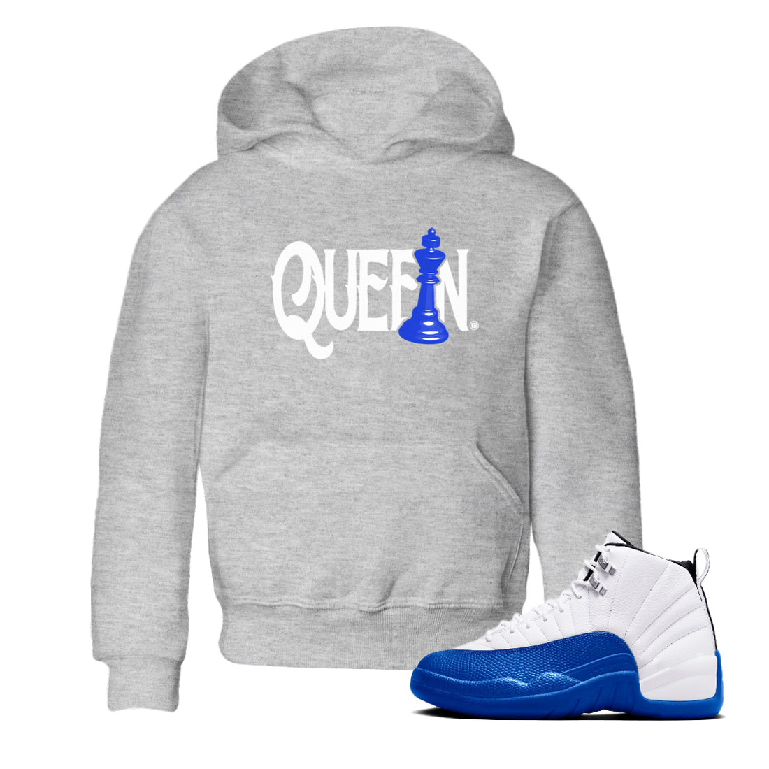 Chess Queen snkmatch Tees Kids - Air Jordan 12 Blueberry