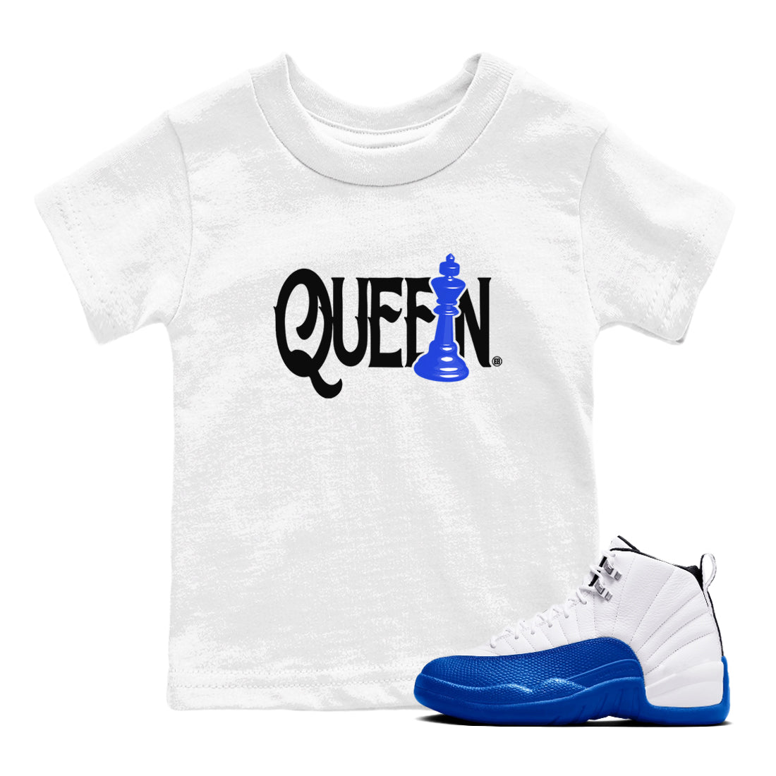 Chess Queen snkmatch Tees Kids - Air Jordan 12 Blueberry