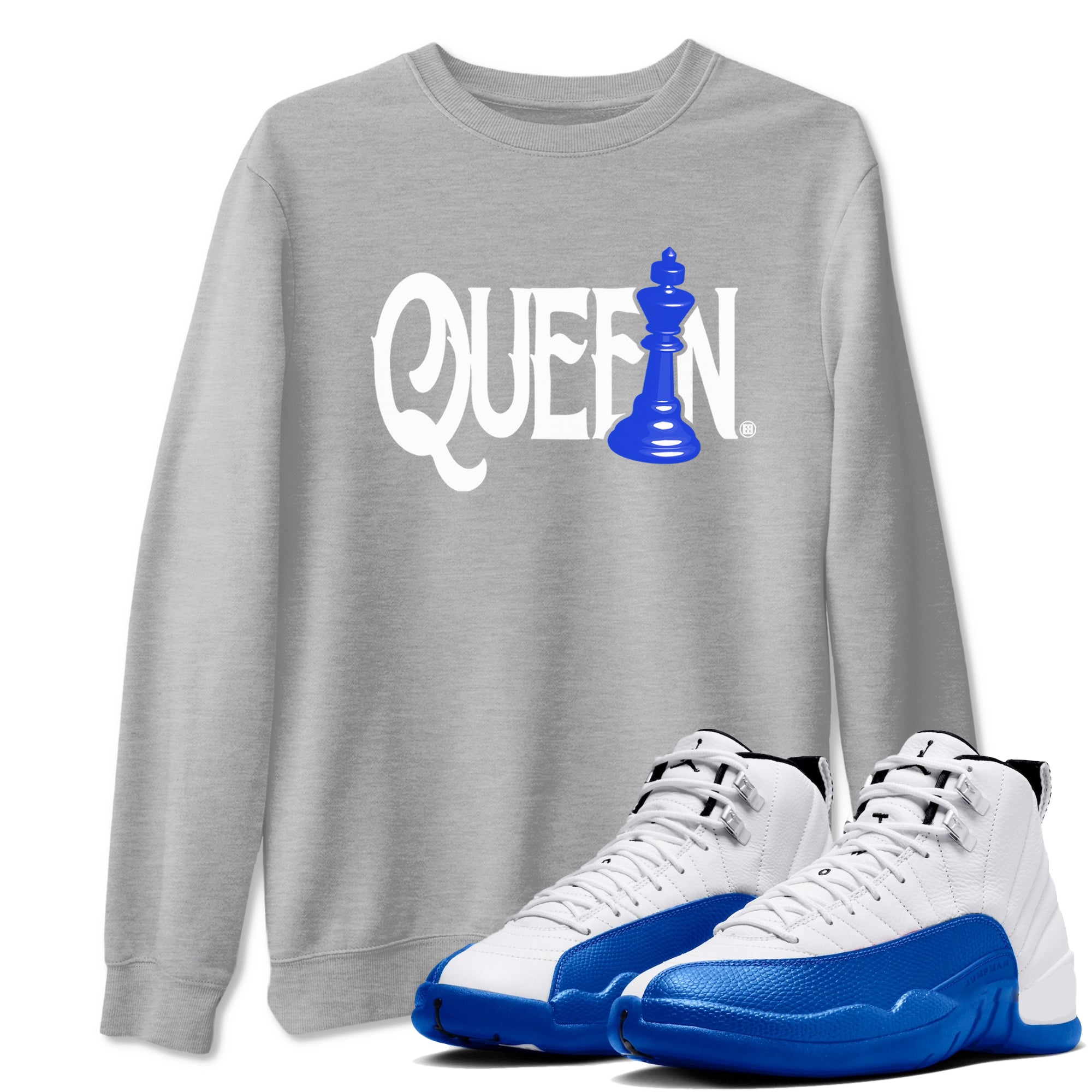 Chess Queen snkmatch Tees - Air Jordan 12 Blueberry