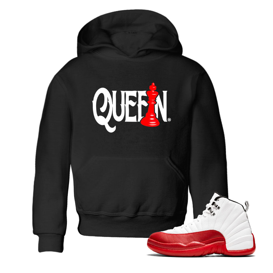 Chess Queen snkmatch Tees Kids - Air Jordan 12 Cherry