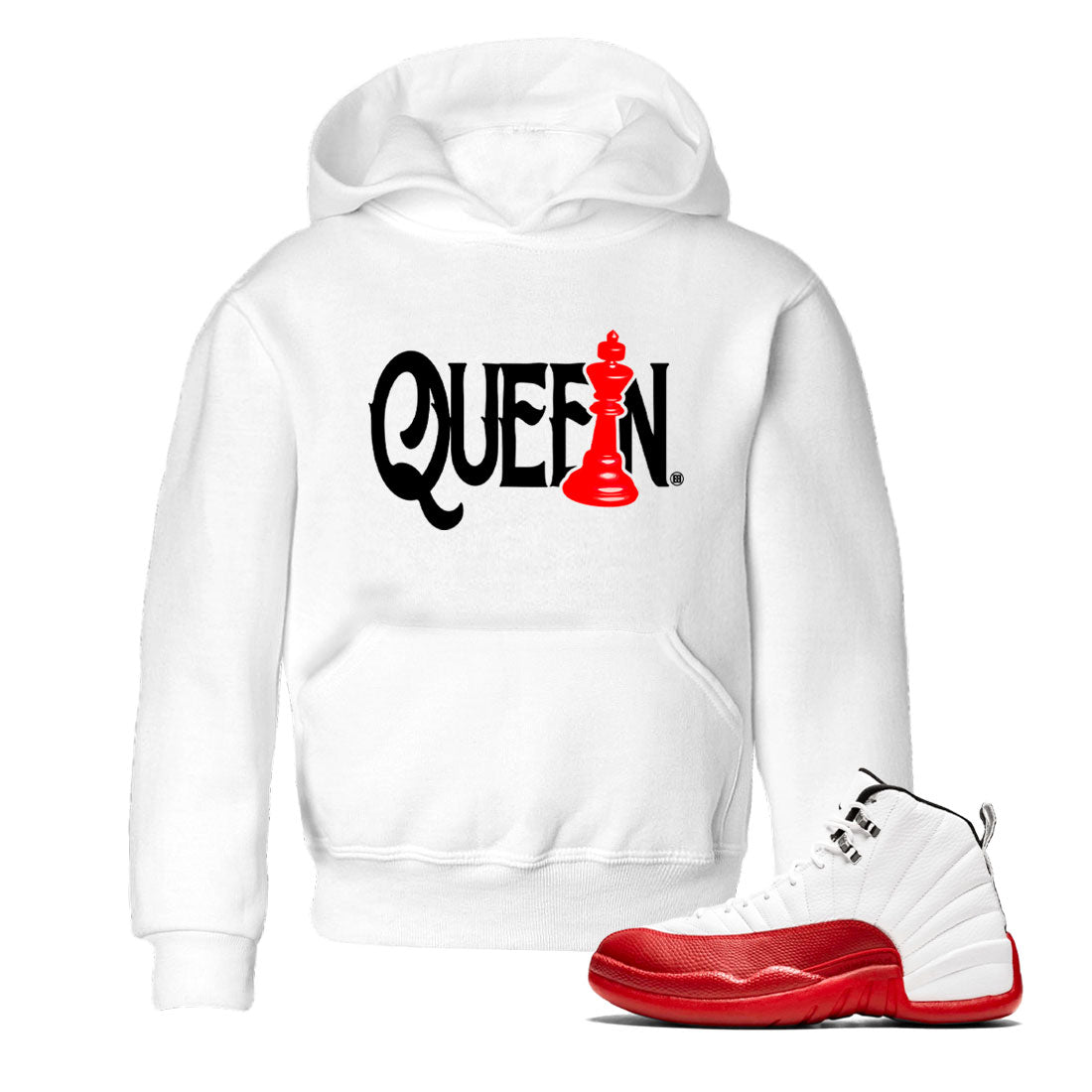 Chess Queen snkmatch Tees Kids - Air Jordan 12 Cherry