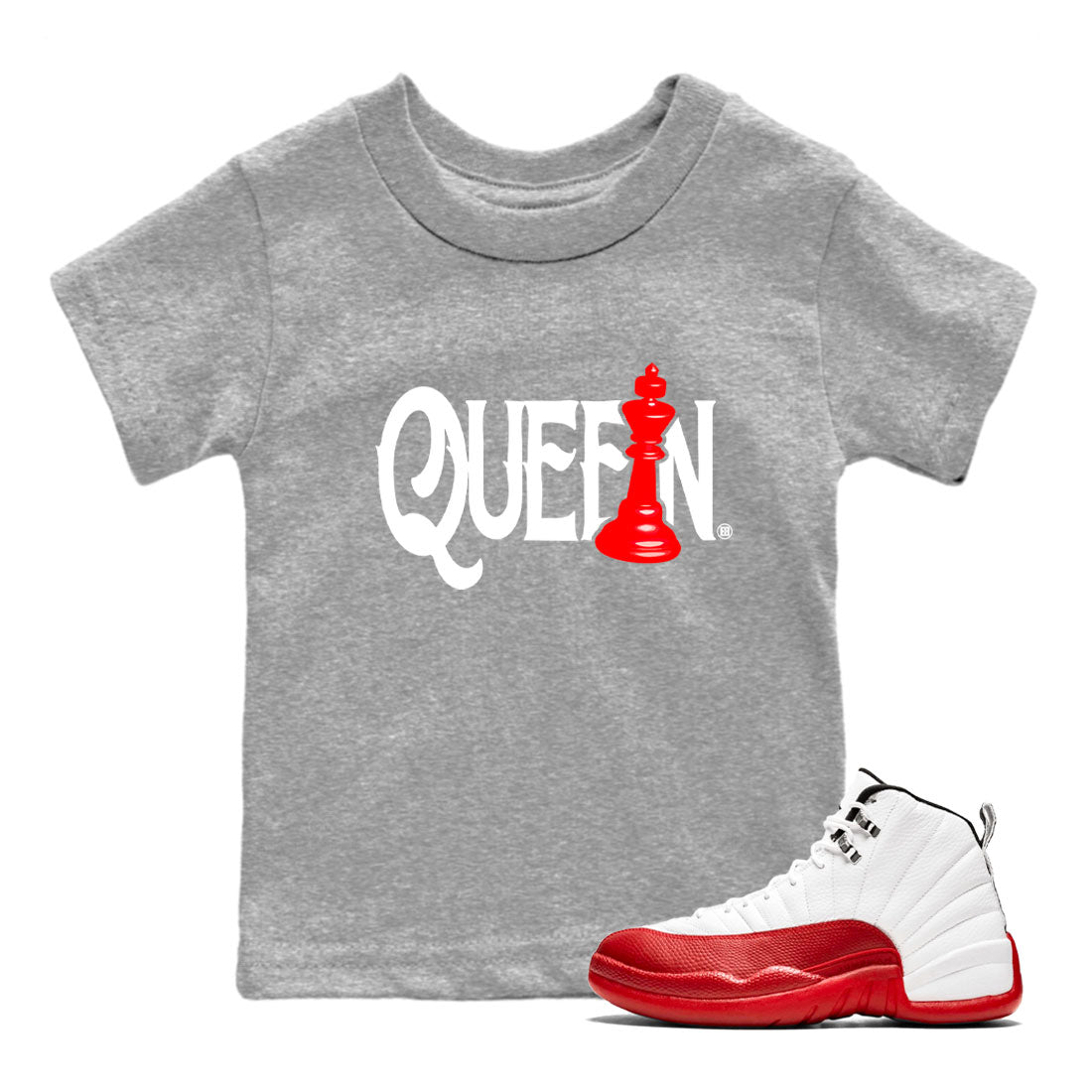 Chess Queen snkmatch Tees Kids - Air Jordan 12 Cherry