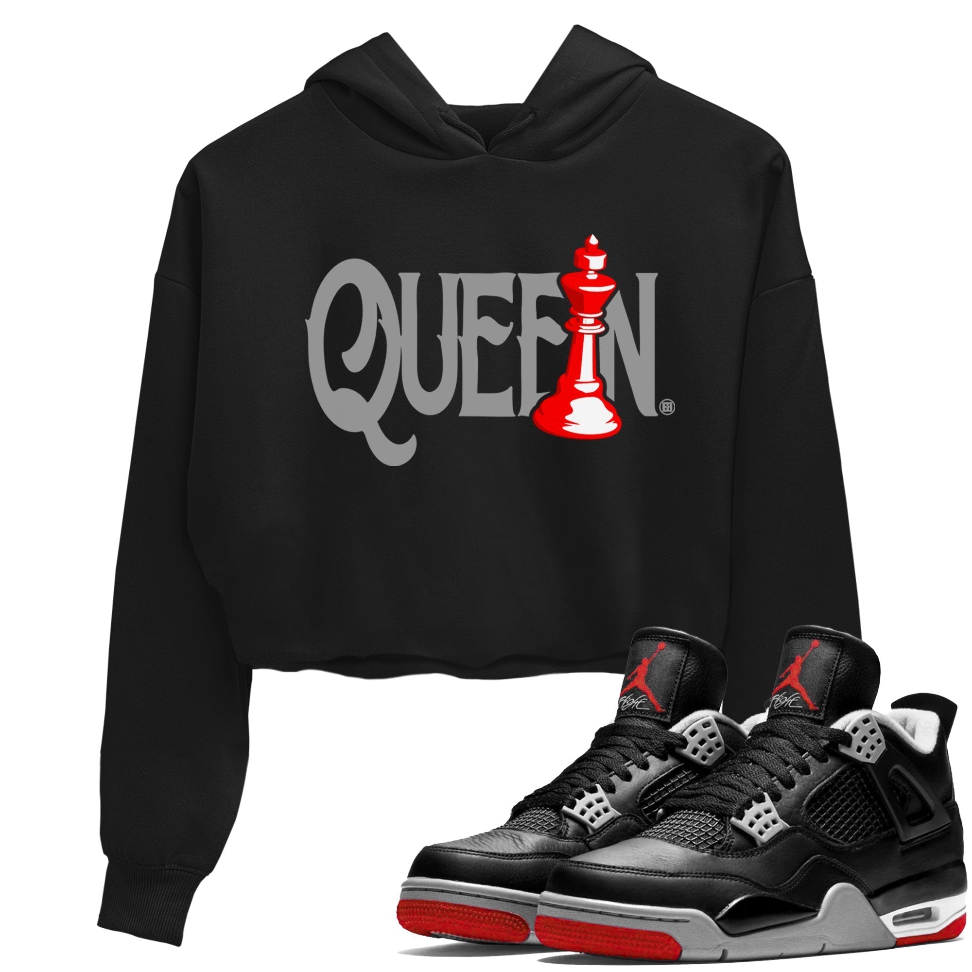 Chess Queen snkmatch Women's Top - Air Jordan 4 Bred Reimagined