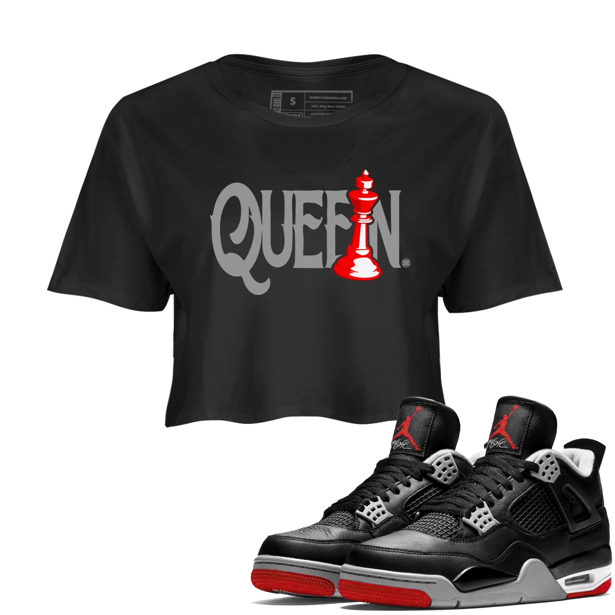 Chess Queen snkmatch Women's Top - Air Jordan 4 Bred Reimagined