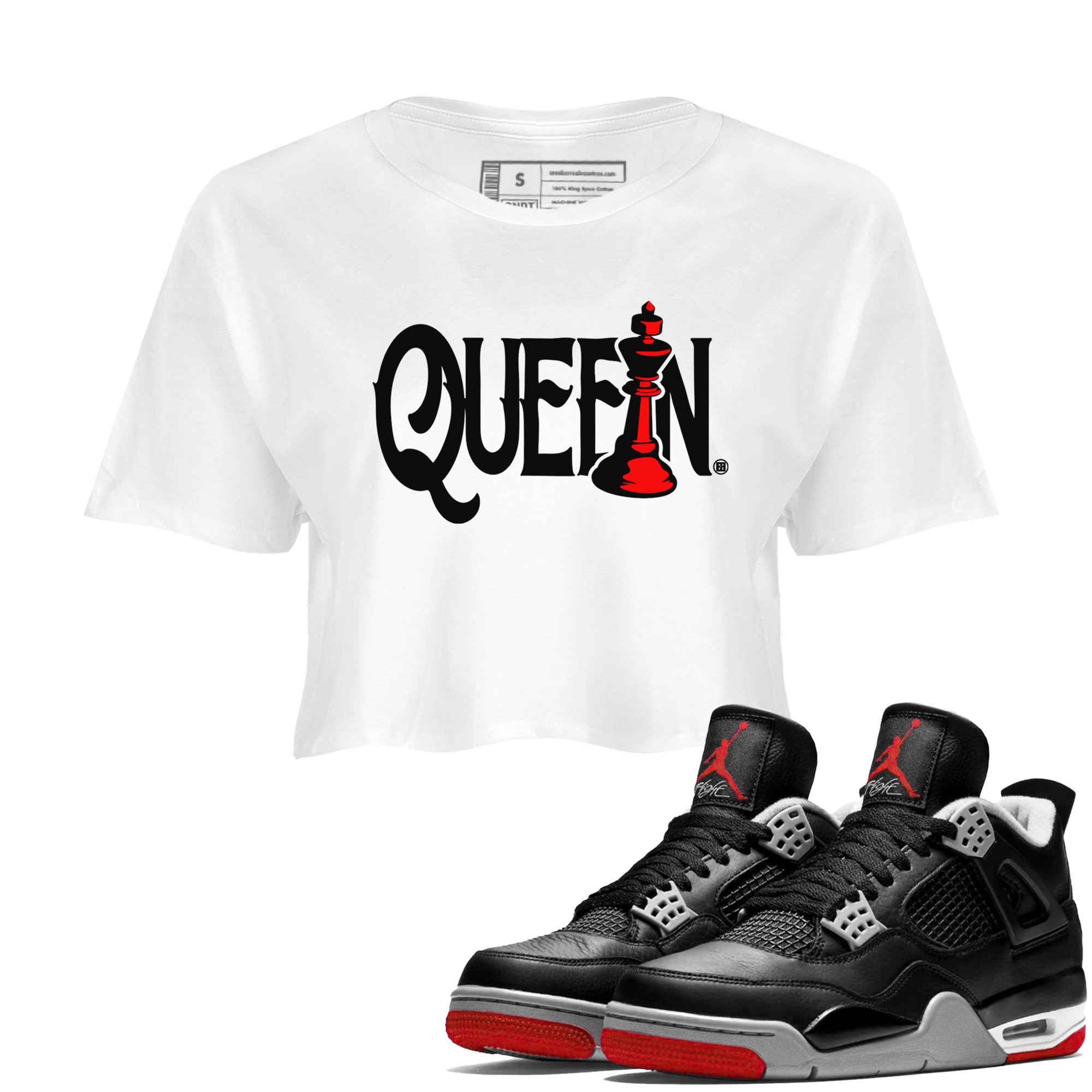 Chess Queen snkmatch Women's Top - Air Jordan 4 Bred Reimagined