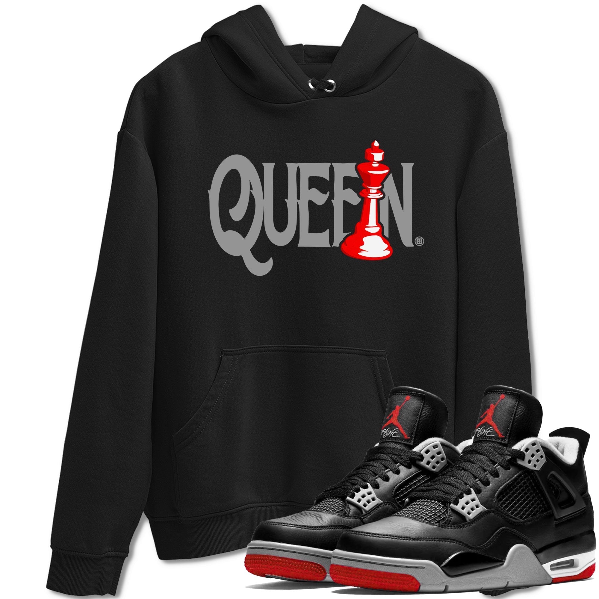 Chess Queen snkmatch Tees - Air Jordan 4 Bred Reimagined