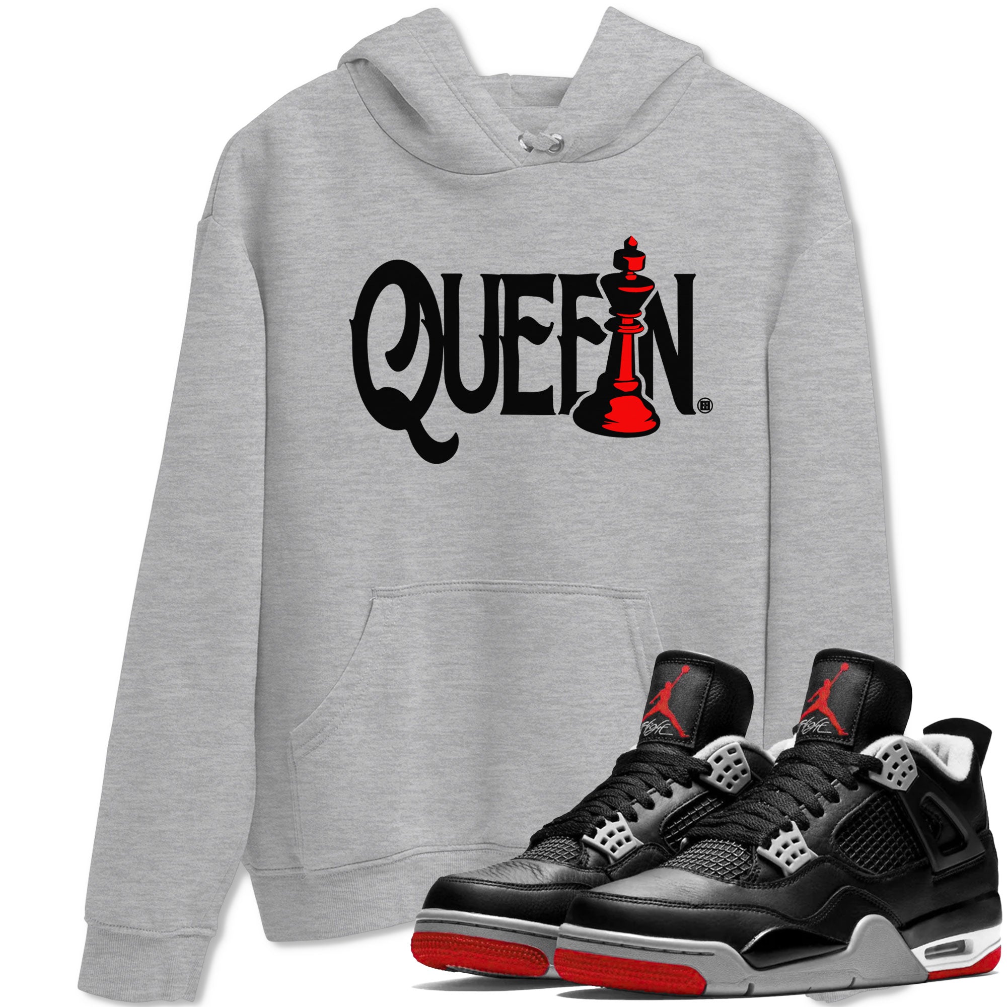 Chess Queen snkmatch Tees - Air Jordan 4 Bred Reimagined