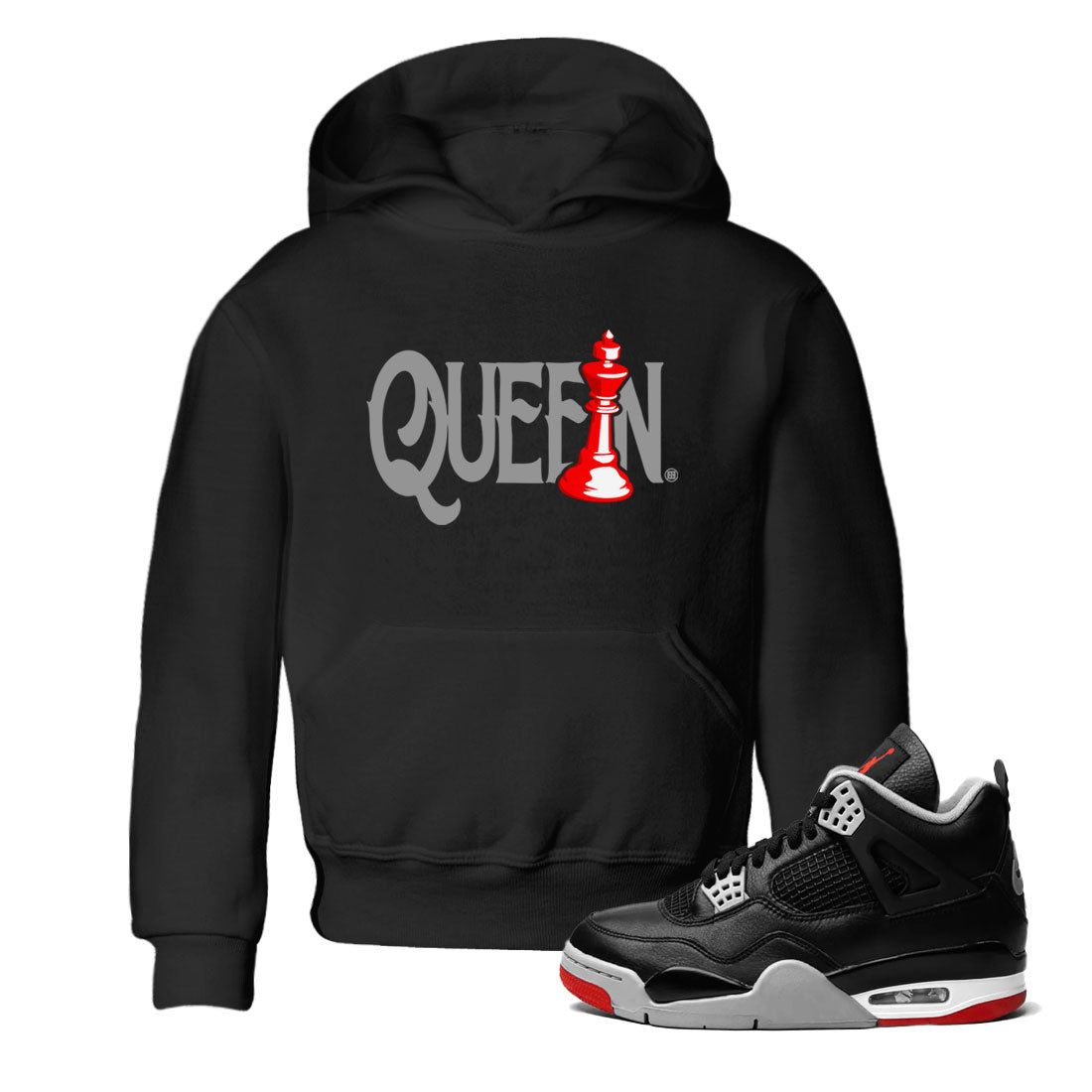 Chess Queen snkmatch Tees Kids - Air Jordan 4 Bred Reimagined