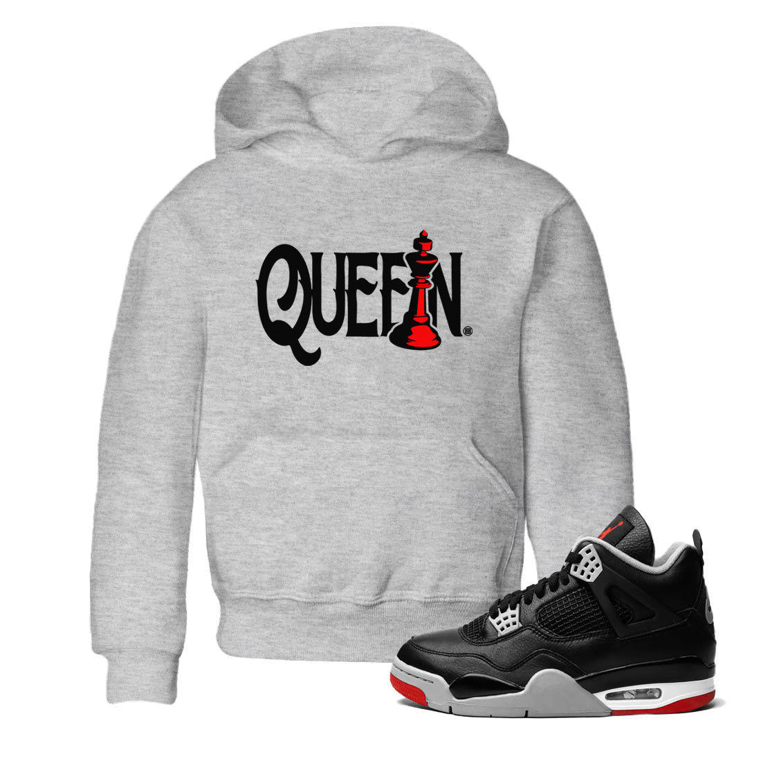 Chess Queen snkmatch Tees Kids - Air Jordan 4 Bred Reimagined