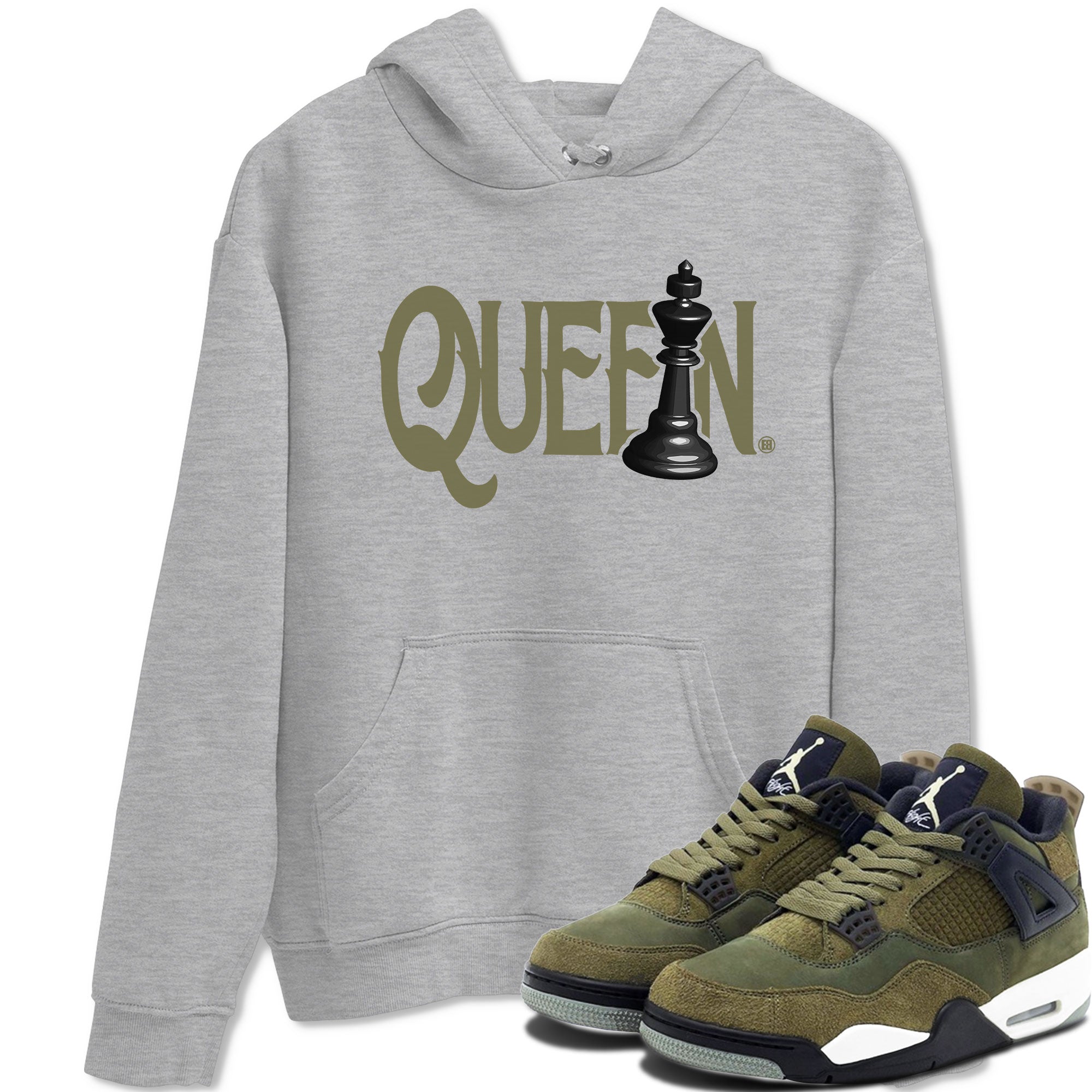 Chess Queen snkmatch Tee - Air Jordan 4 Medium Olive