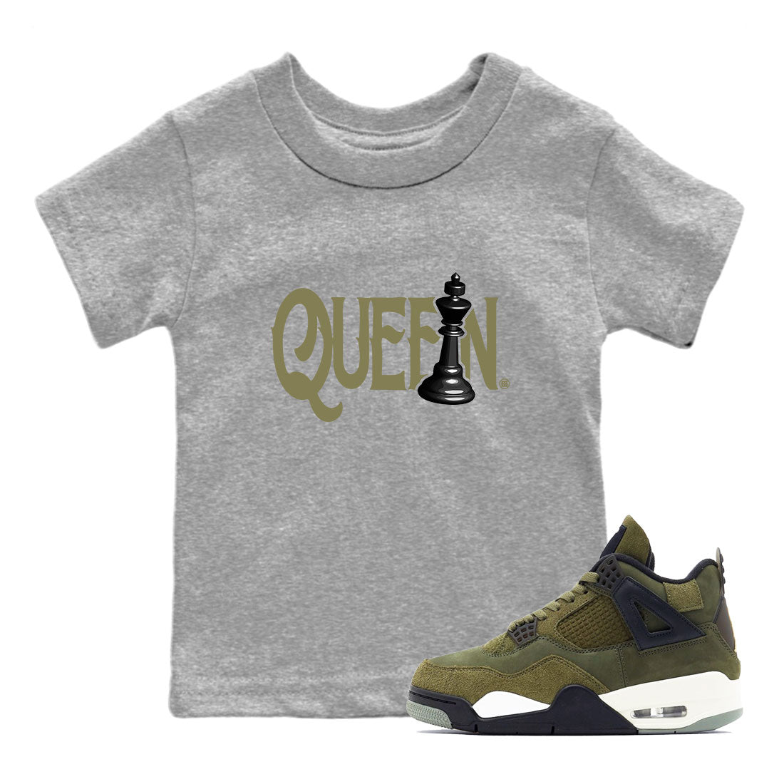 Chess Queen snkmatch Tee Kids - Air Jordan 4 Medium Olive