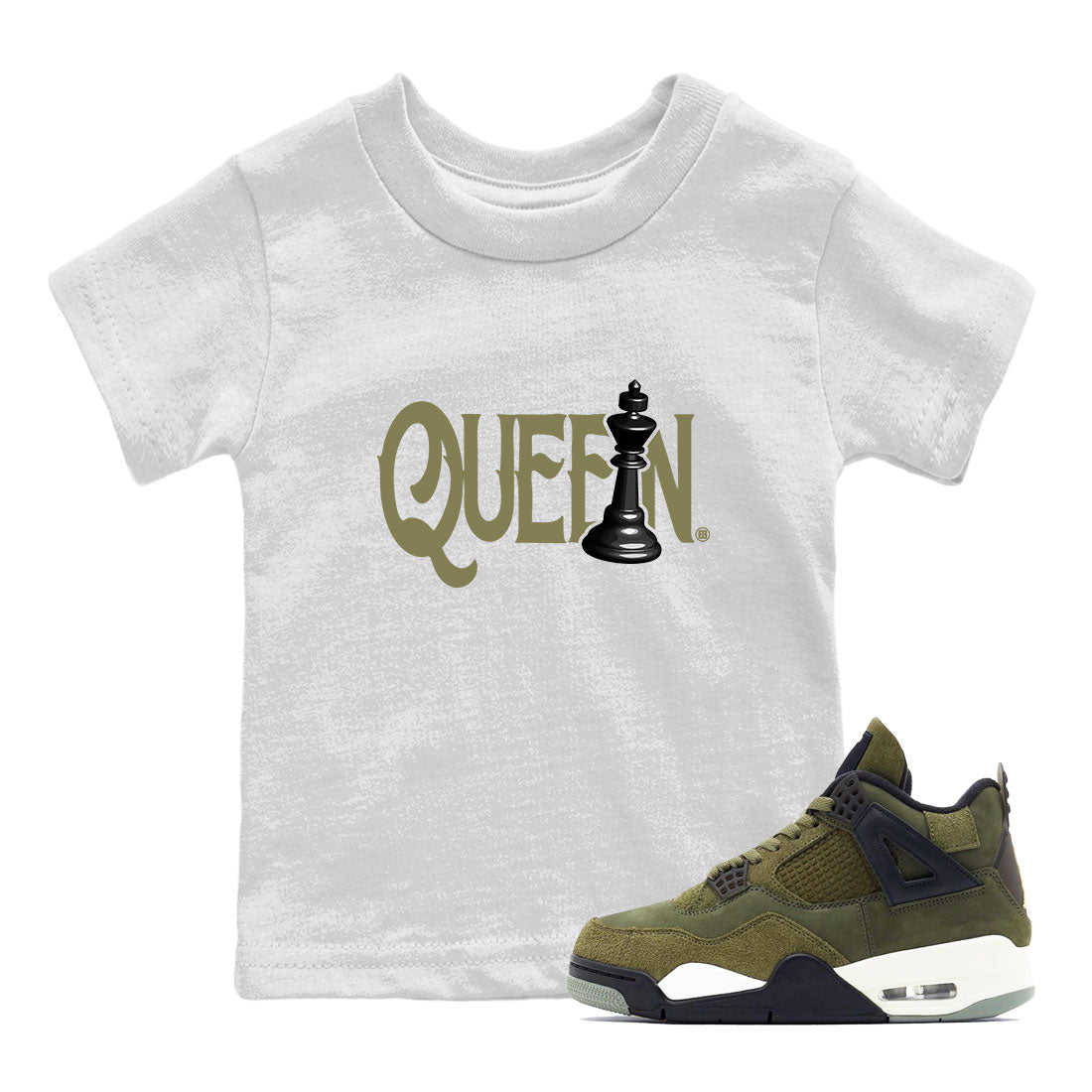 Chess Queen snkmatch Tee Kids - Air Jordan 4 Medium Olive